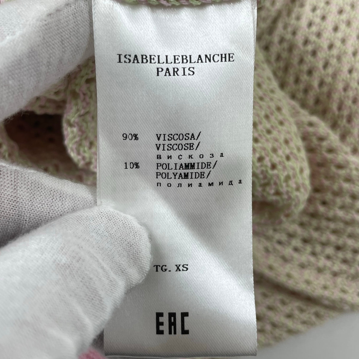 ISABELLE BLANCHE / クロシェニットポロシャツ 未使用品 参考定価：29,000+tax SIZE:XS
