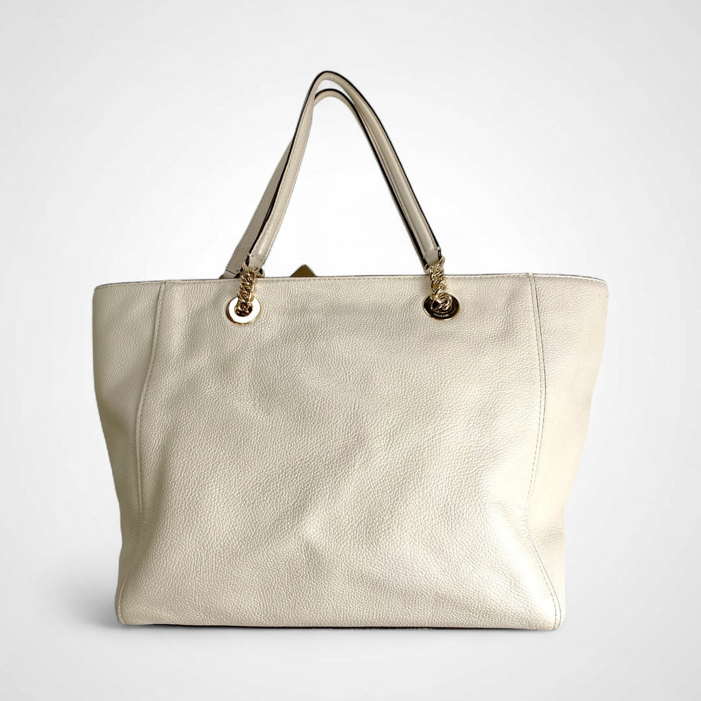 COACH コーチ / ターンロック チェーントートバッグ 本革 ブランドロゴプレート付