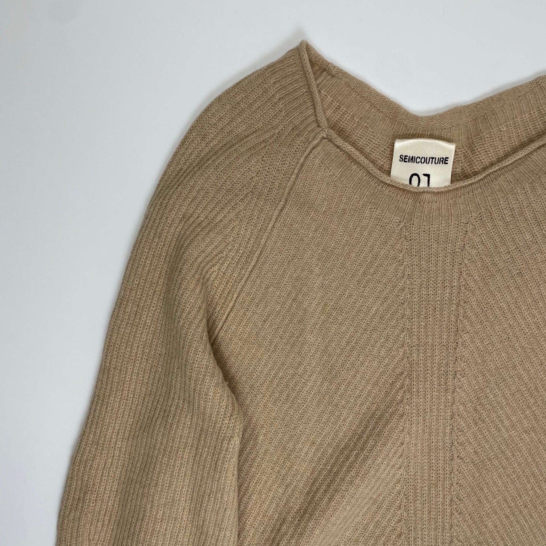 SEMICOUTURE セミクチュール / ラウンドリブロングニット 参考定価：30,000程度 SIZE:S