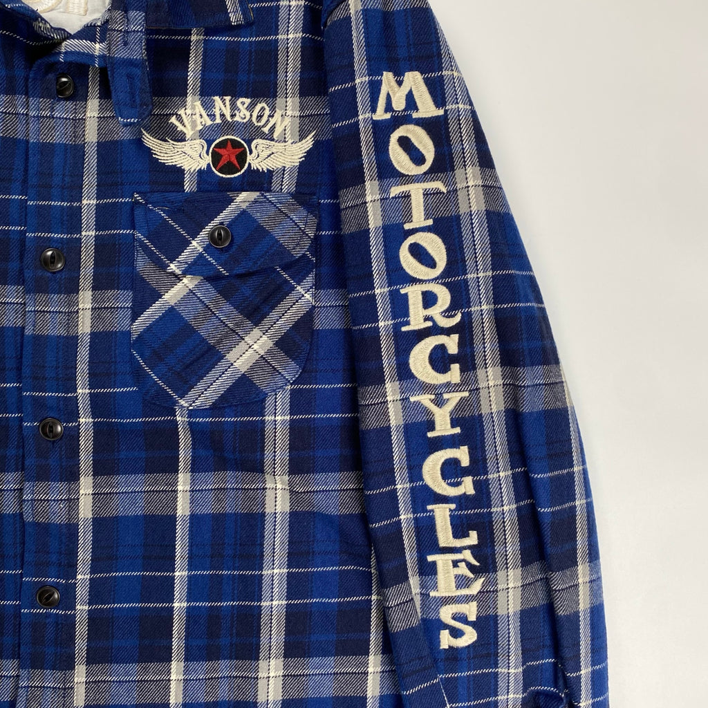 vanson バンソン / ネルシャツ モーターサイクル コットン100％ 参考定価：13,800+tax SIZE:L