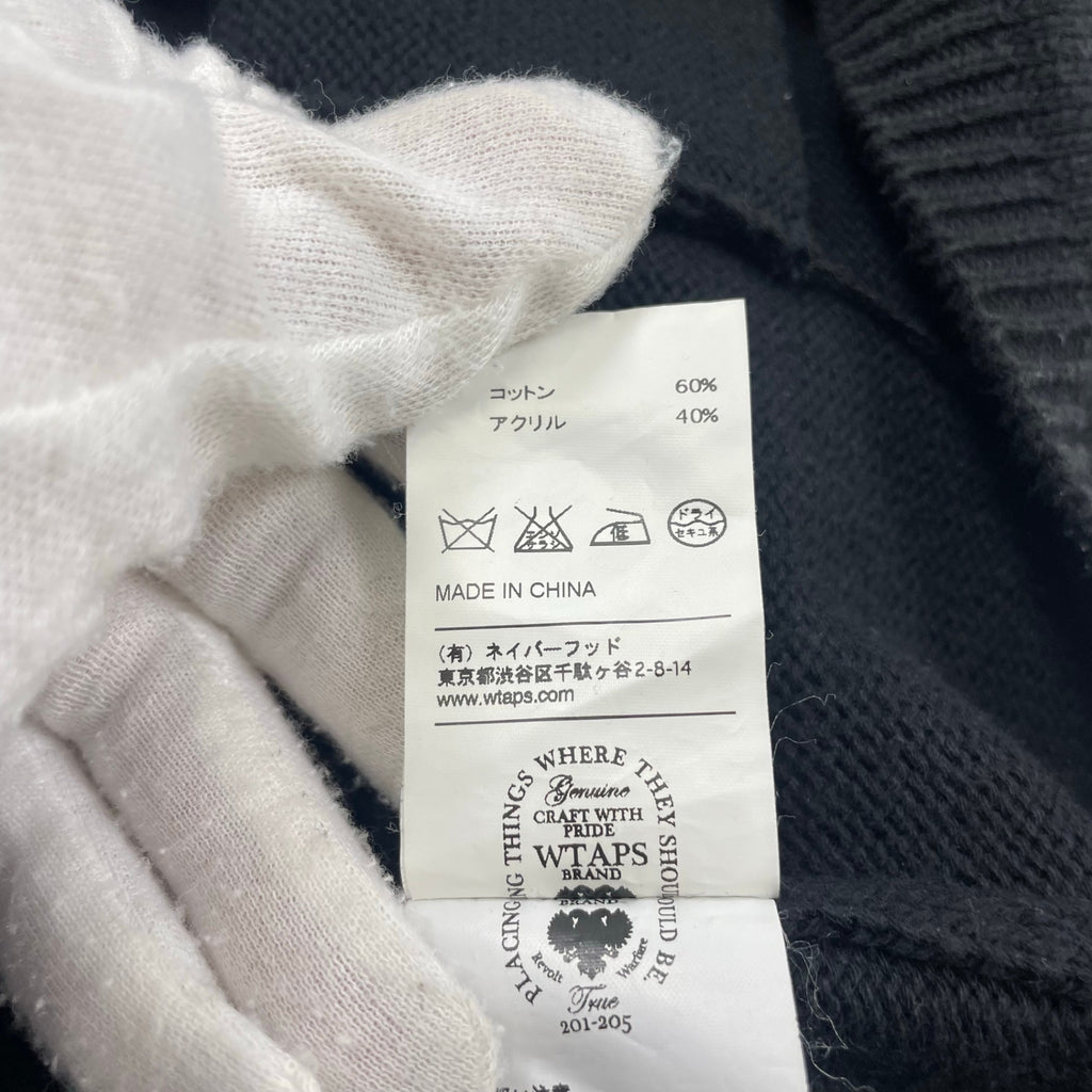 WTAPS ダブルタップス / オールドVネックニットベスト ブラック SIZE:1