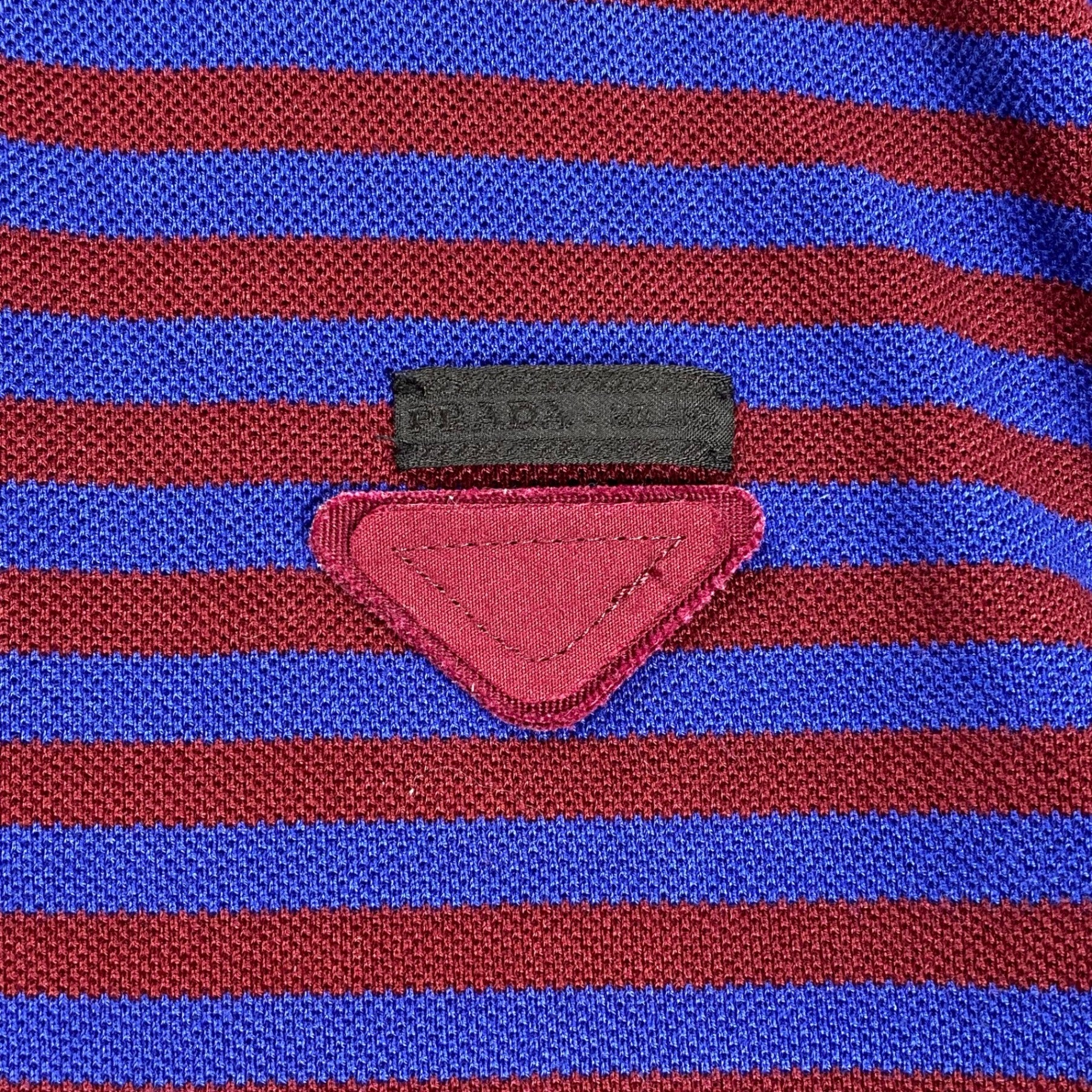 PRADA プラダ / ボーダー ポロシャツ 三角ロゴプレート ユニセックス UJM730 SIZE:XS