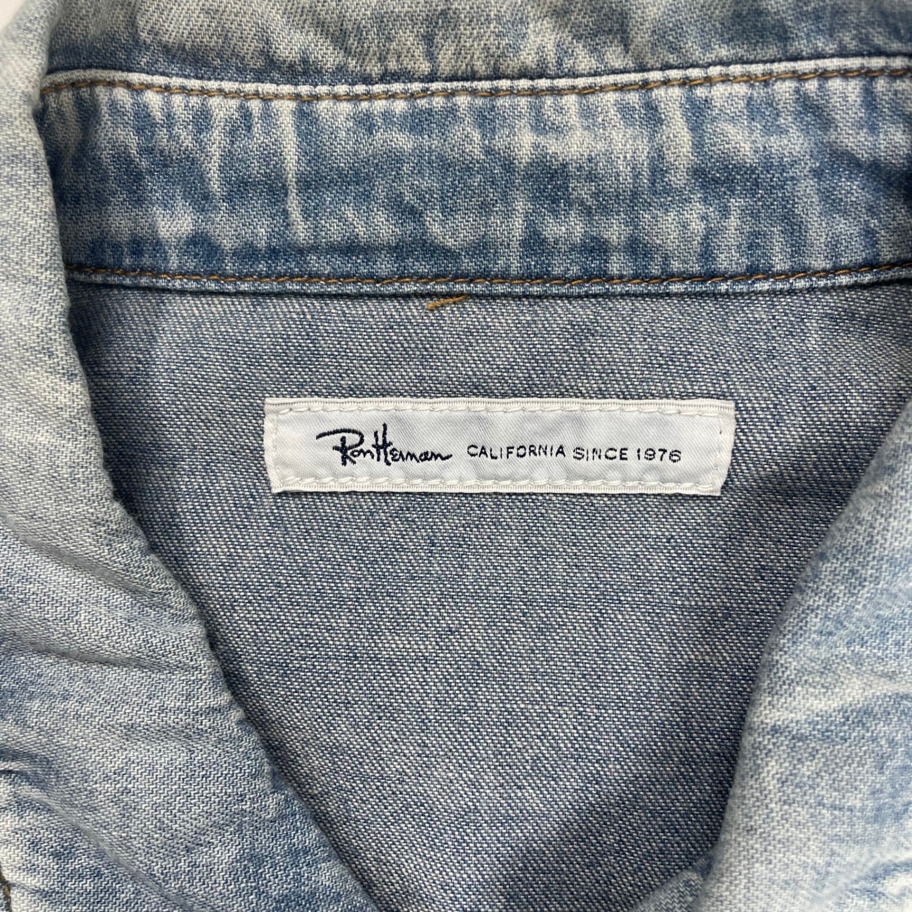 Ron herman ロンハーマン / ヴィンテージ加工 スナップボタンデニムシャツ 参考定価：40,000程度 SIZE:XL