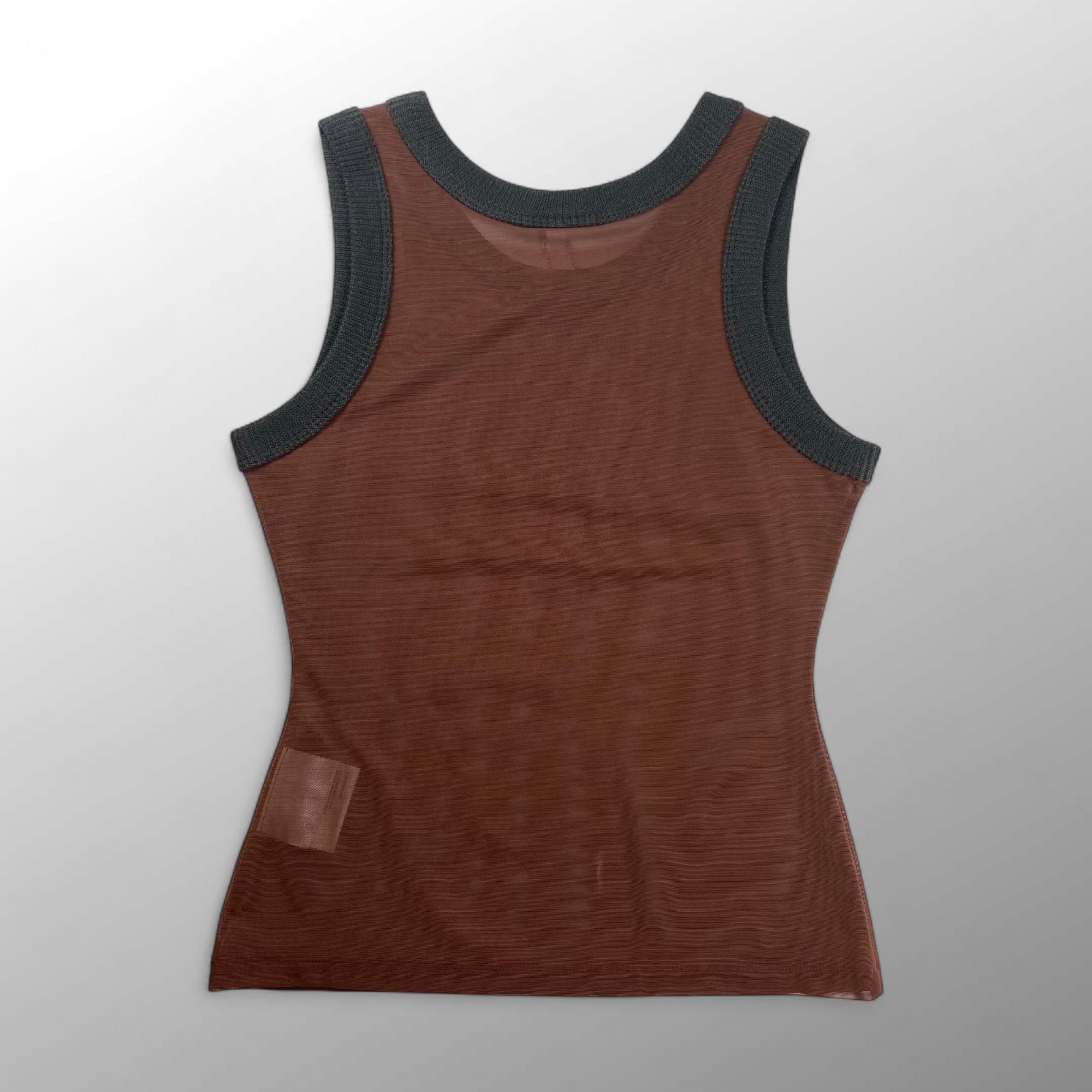 未使用  Vaquera ヴァケラ ユニセックス / ラインストーン「LOVE」ノースリーブ ブラウン 参考定価：183＄(27,000程度) SIZE:M