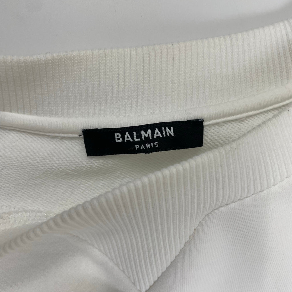 BALMAIN バルマン / プリントロゴラグランスウェット ホワイト 参考定価：69,000+tax SIZE:S