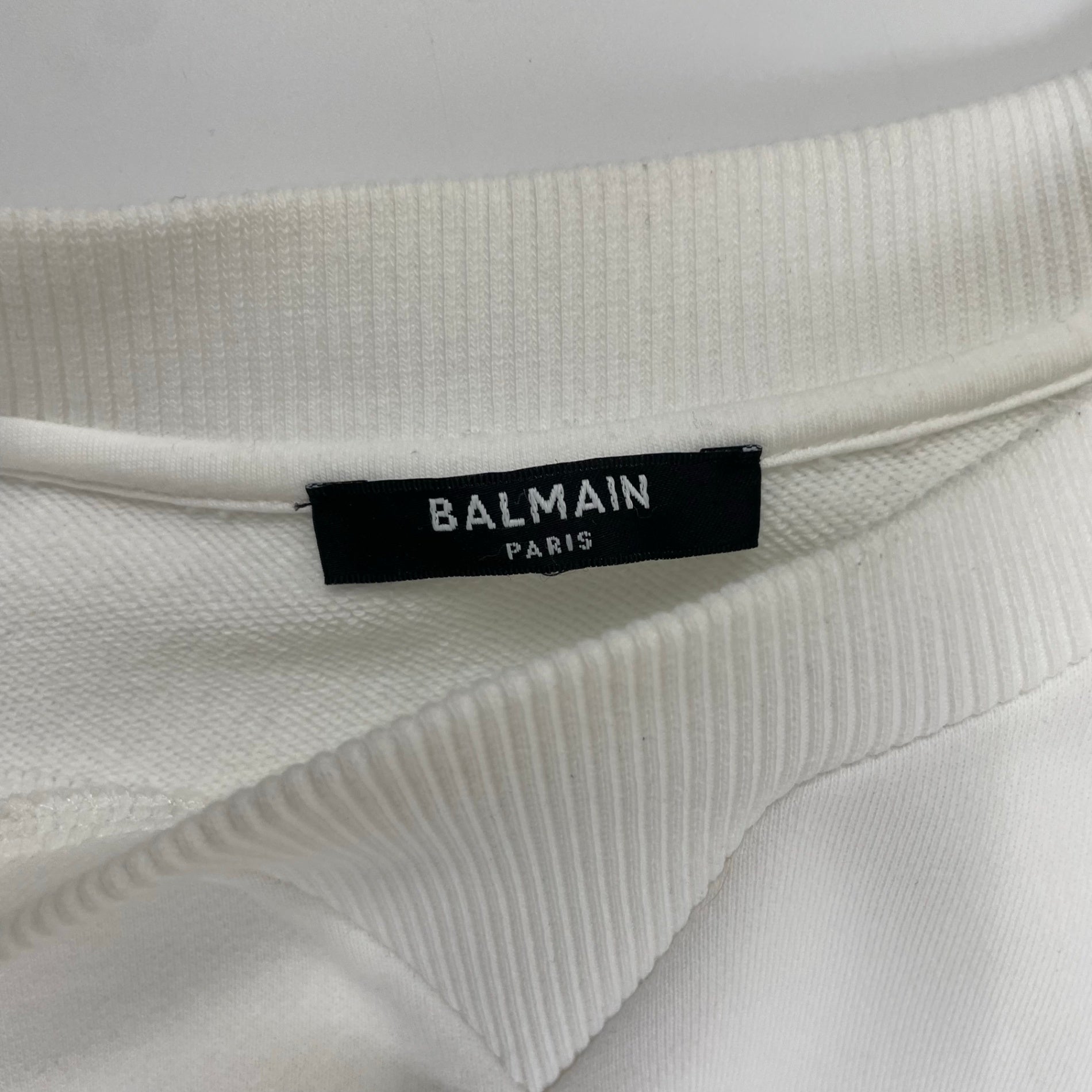 BALMAIN バルマン / プリントロゴラグランスウェット ホワイト 参考定価：69,000+tax SIZE:S