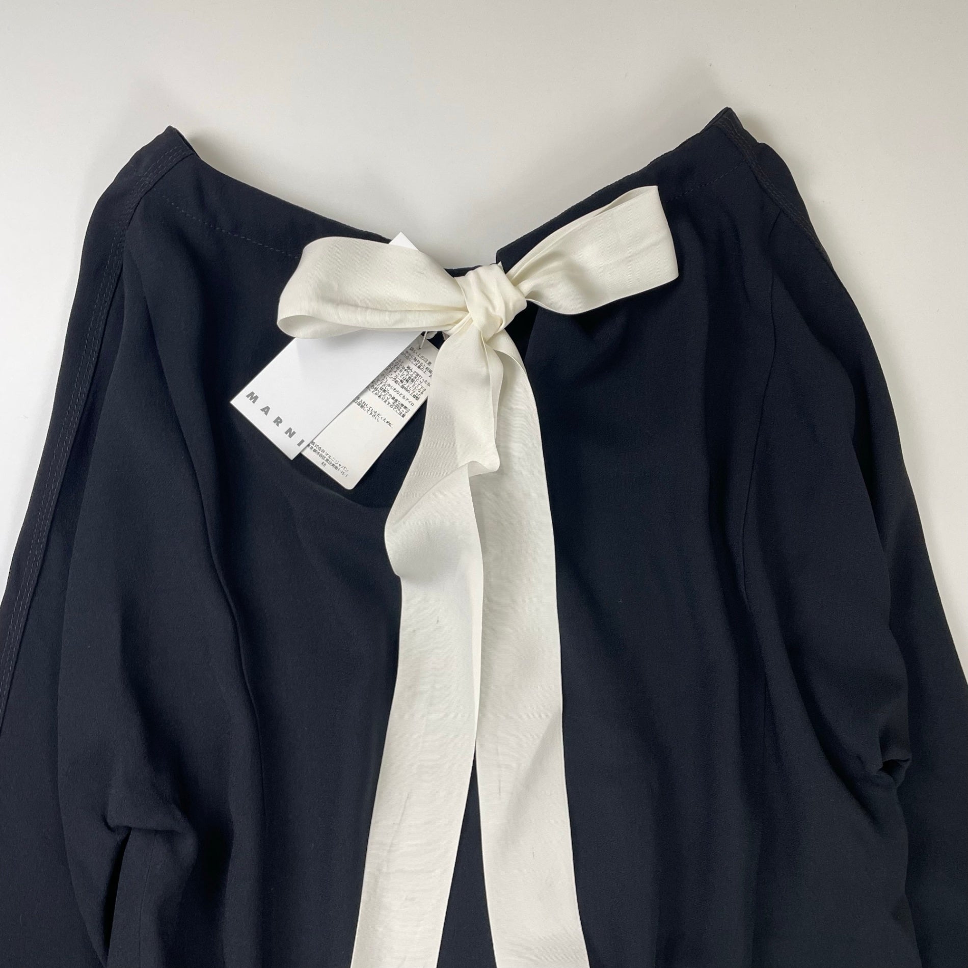 MARNI マルニ / バックリボン フロントギャザーワンピース 未使用品 参考定価：148,000+tax SIZE：42(L程度)