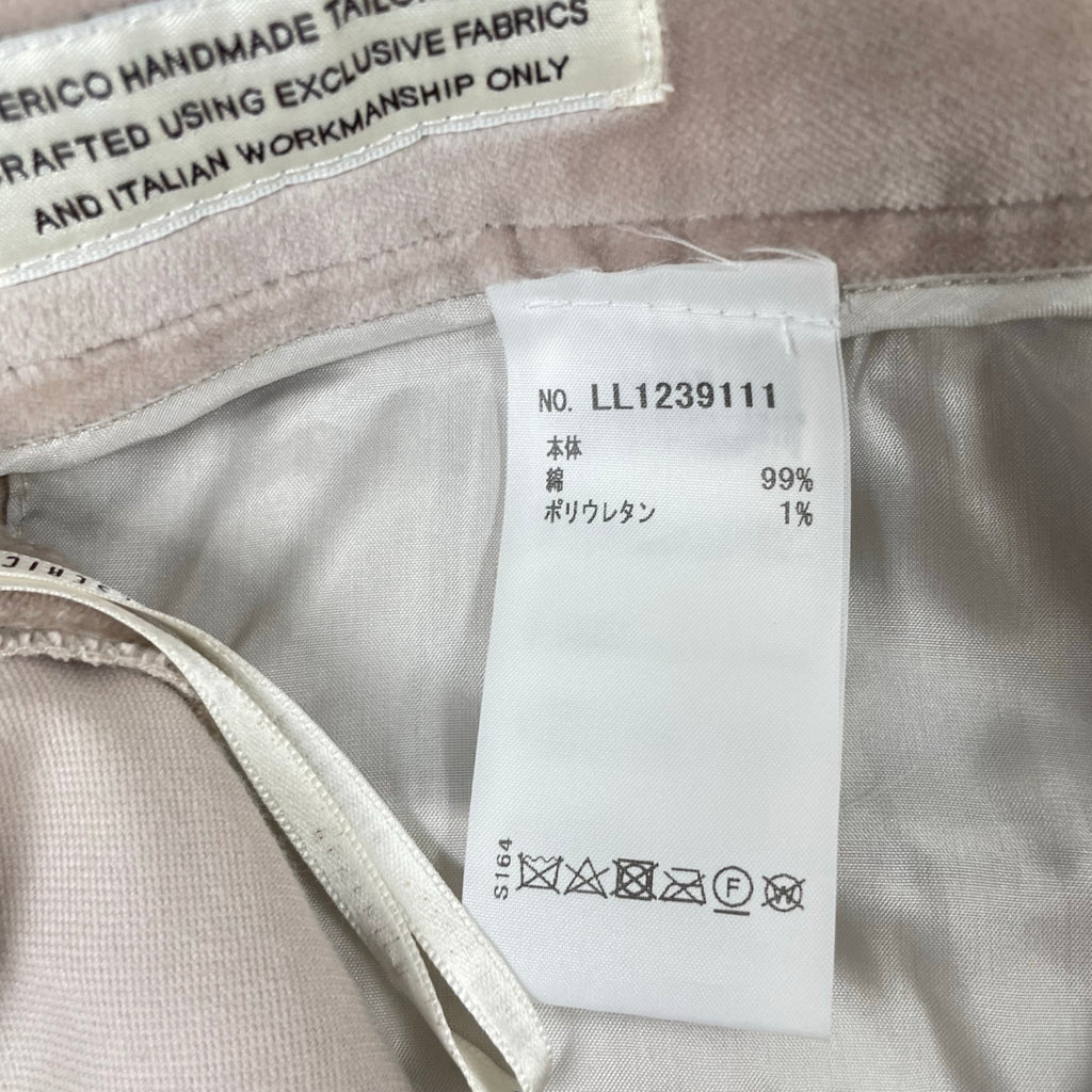 PESERICO / リボンデザインベロアパンツ 参考定価：85,000程度 SIZE:42