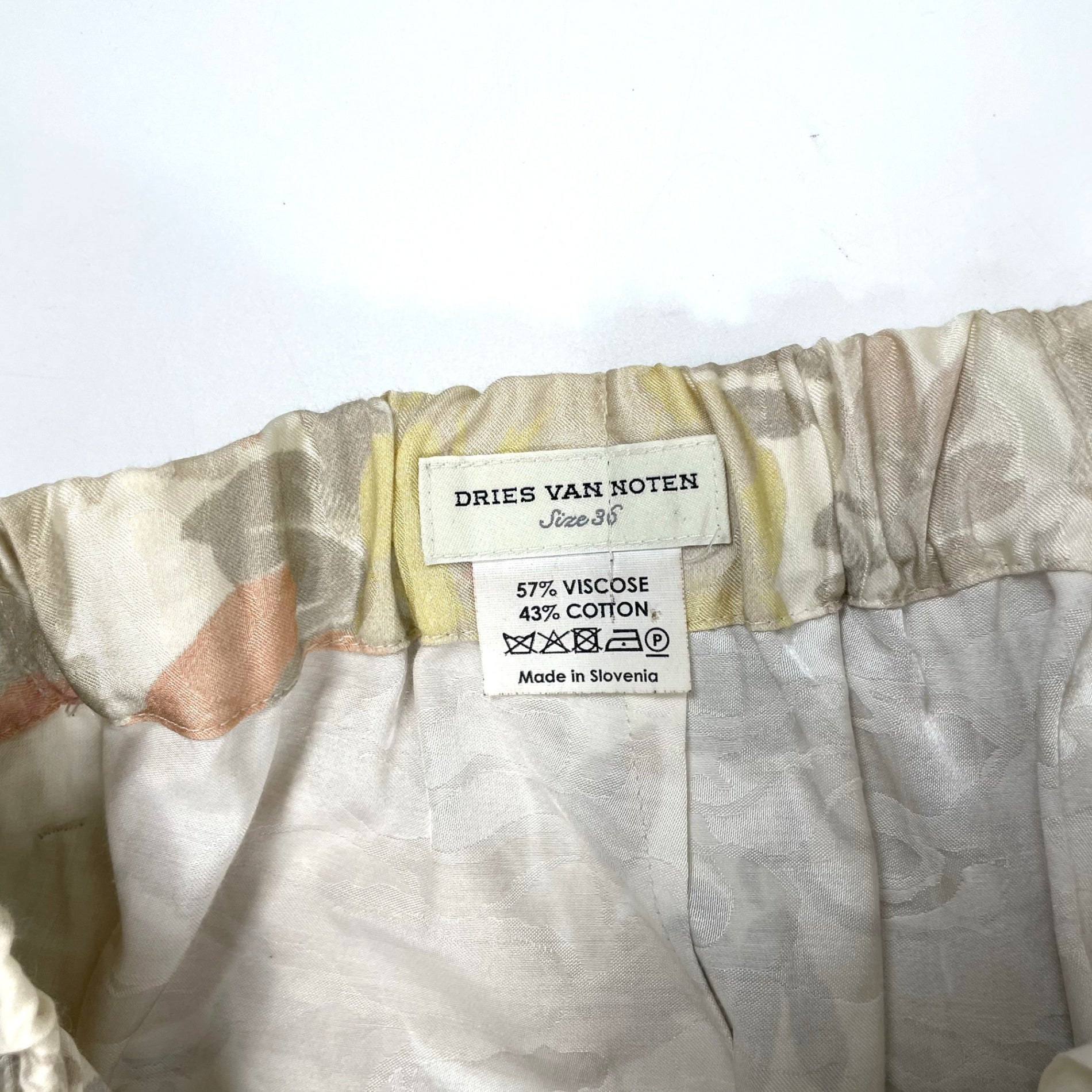 DRIES VAN NOTEN / アートフラワースラックス 参考定価：95,000程度 SIZE:36