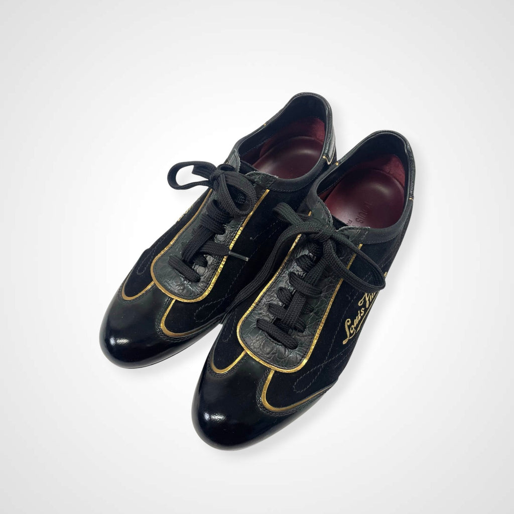 LOUIS VUITTON ルイ・ヴィトン / 筆記体ロゴ スウェードレザースニーカー 参考定価：160,000程度 SIZE:6 1/2