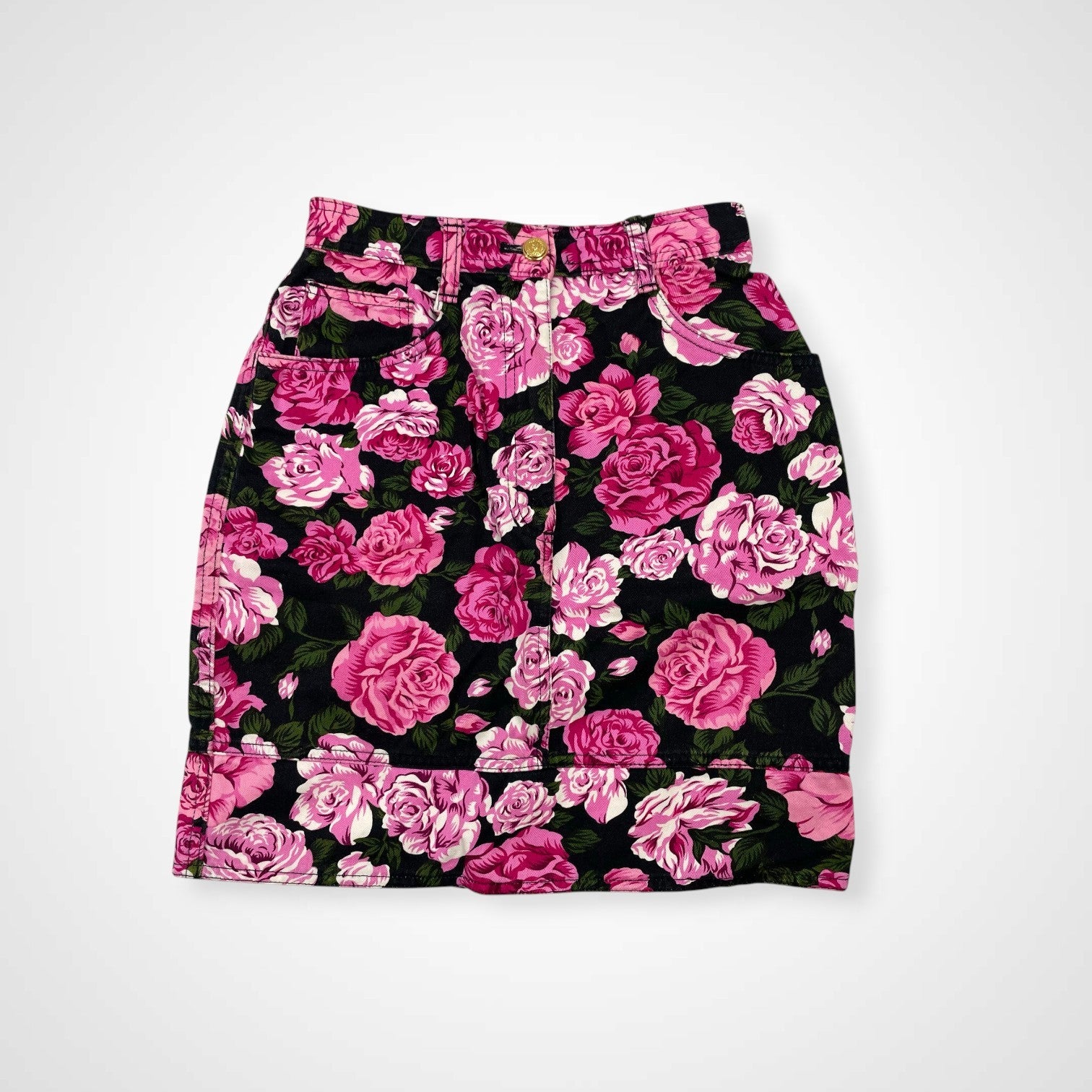 MOSCHINO モスキーノ / フラワーデニムスカート SIZE：9