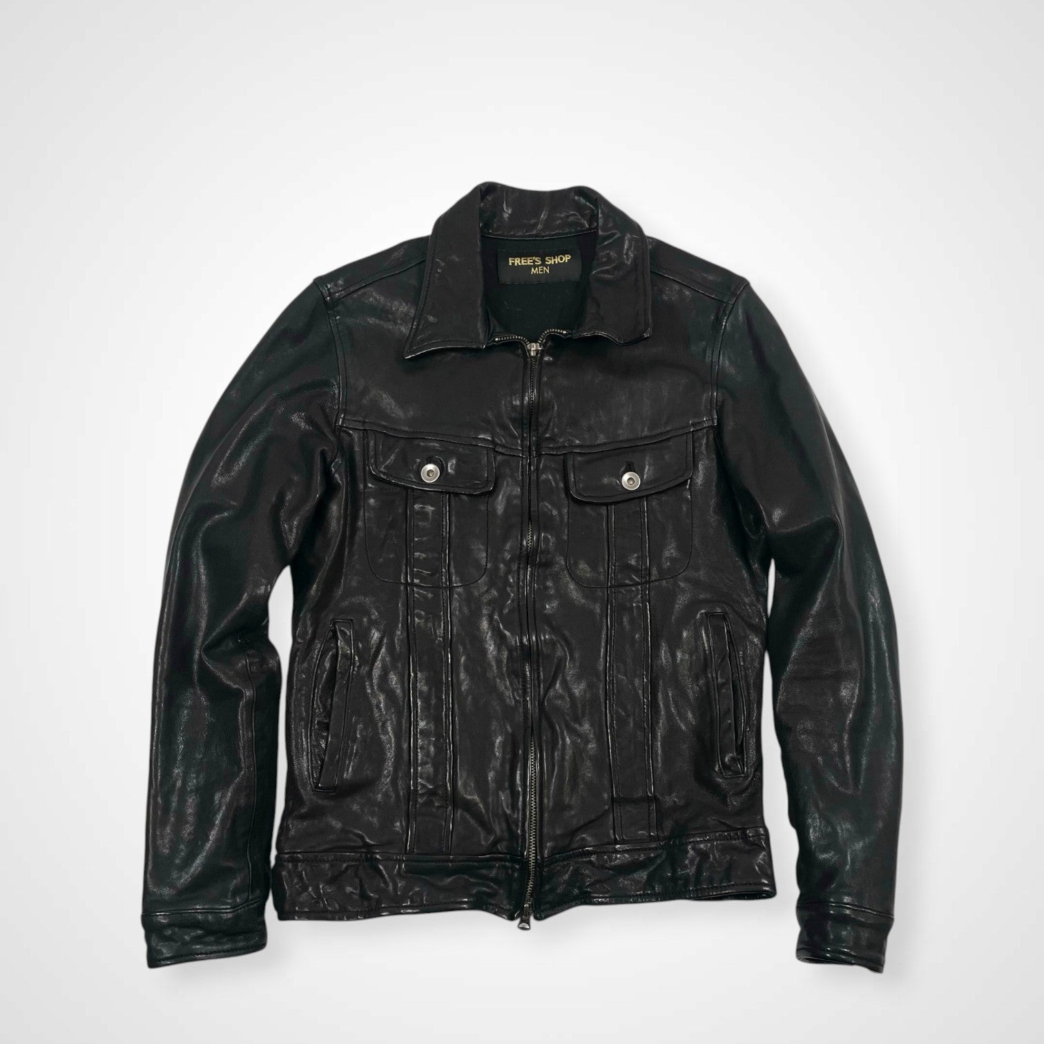 VINTAGE ヴィンテージ / アーカイブ シワ加工 レザージップアップジャケット Y2K SIZE:M