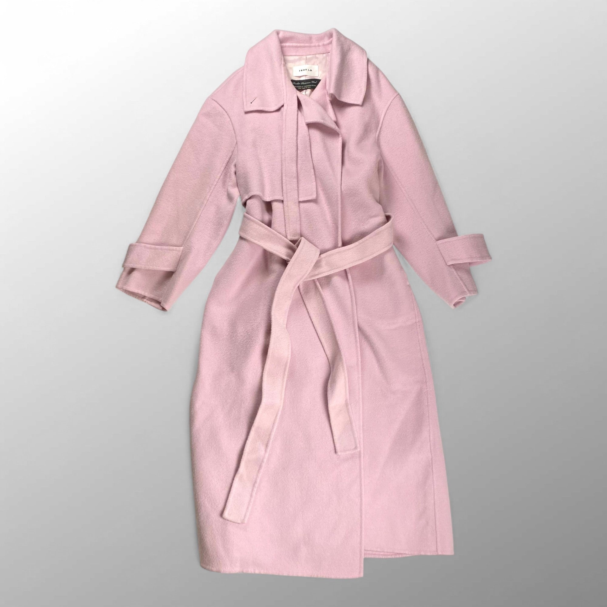 FRAY ID フレイアイディー / ウールカシミアトレンチリバーコート ピンク 参考定価：46,000+tax SIZE:0