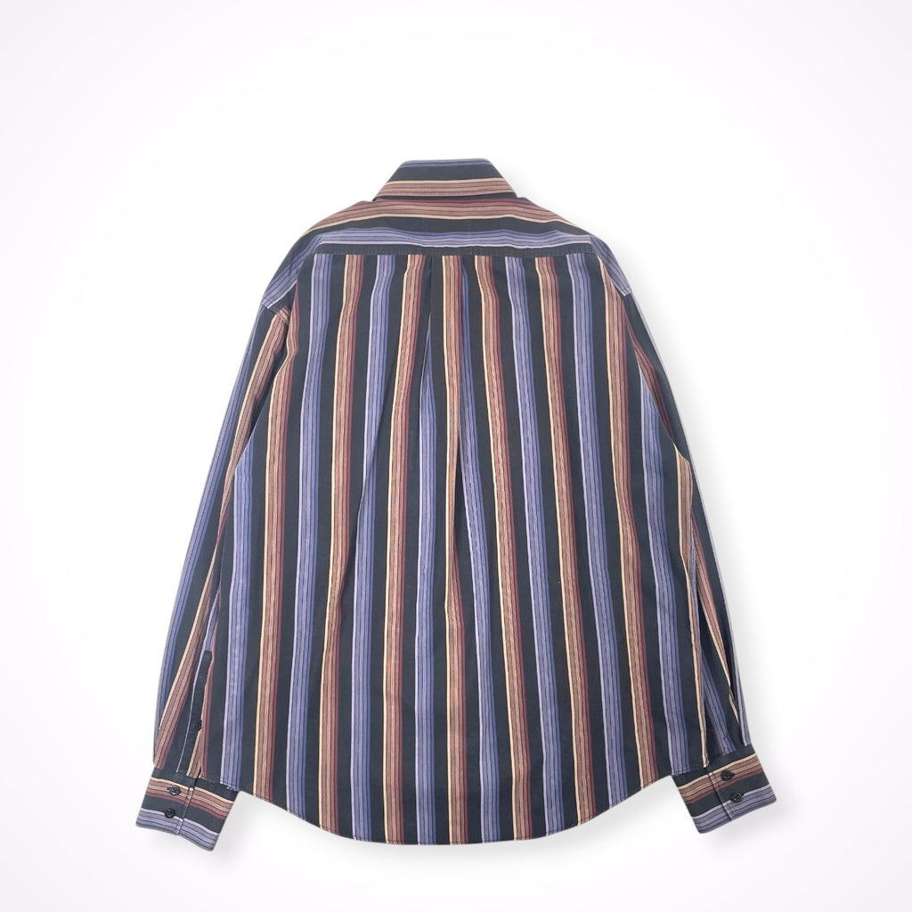 YVES SAINT LAURENT pour homme / VINTAGEストライプシャツ 旧ロゴ SIZE:L