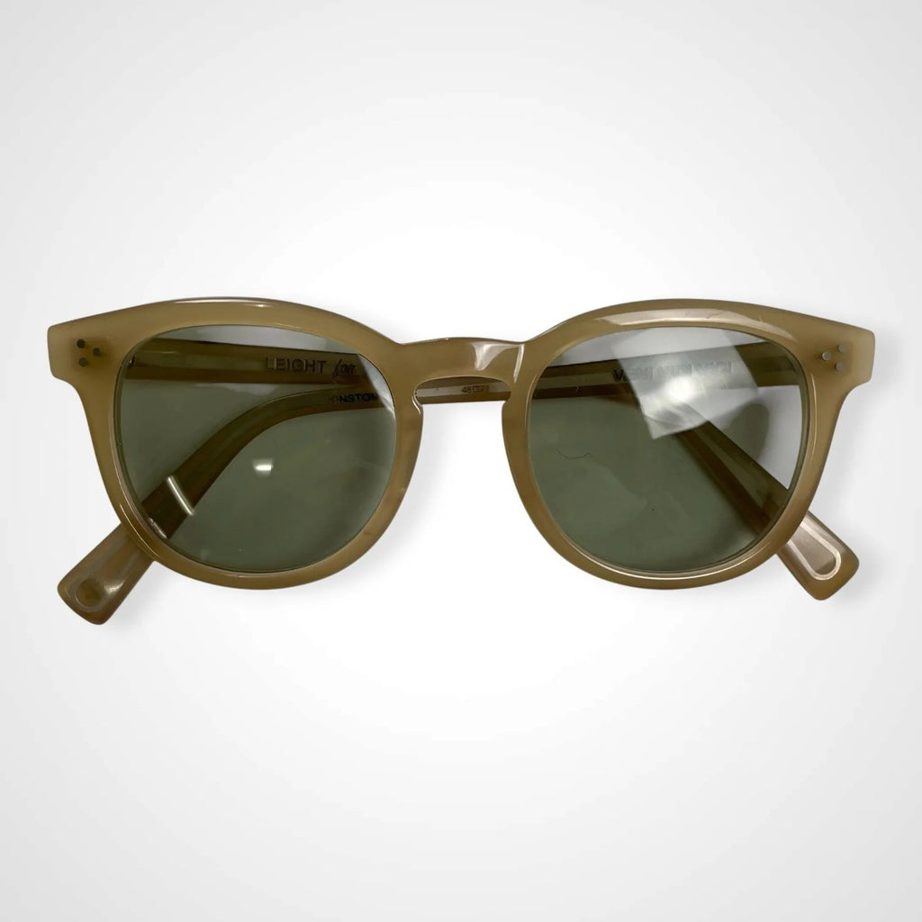 Mark McNairy x GLCO[Garrett Leight] マークマクナリ― ギャレットライト / コラボサングラス ベージュ×ライトグリーン 度なしカラーレンズ入り SIZE:46□23