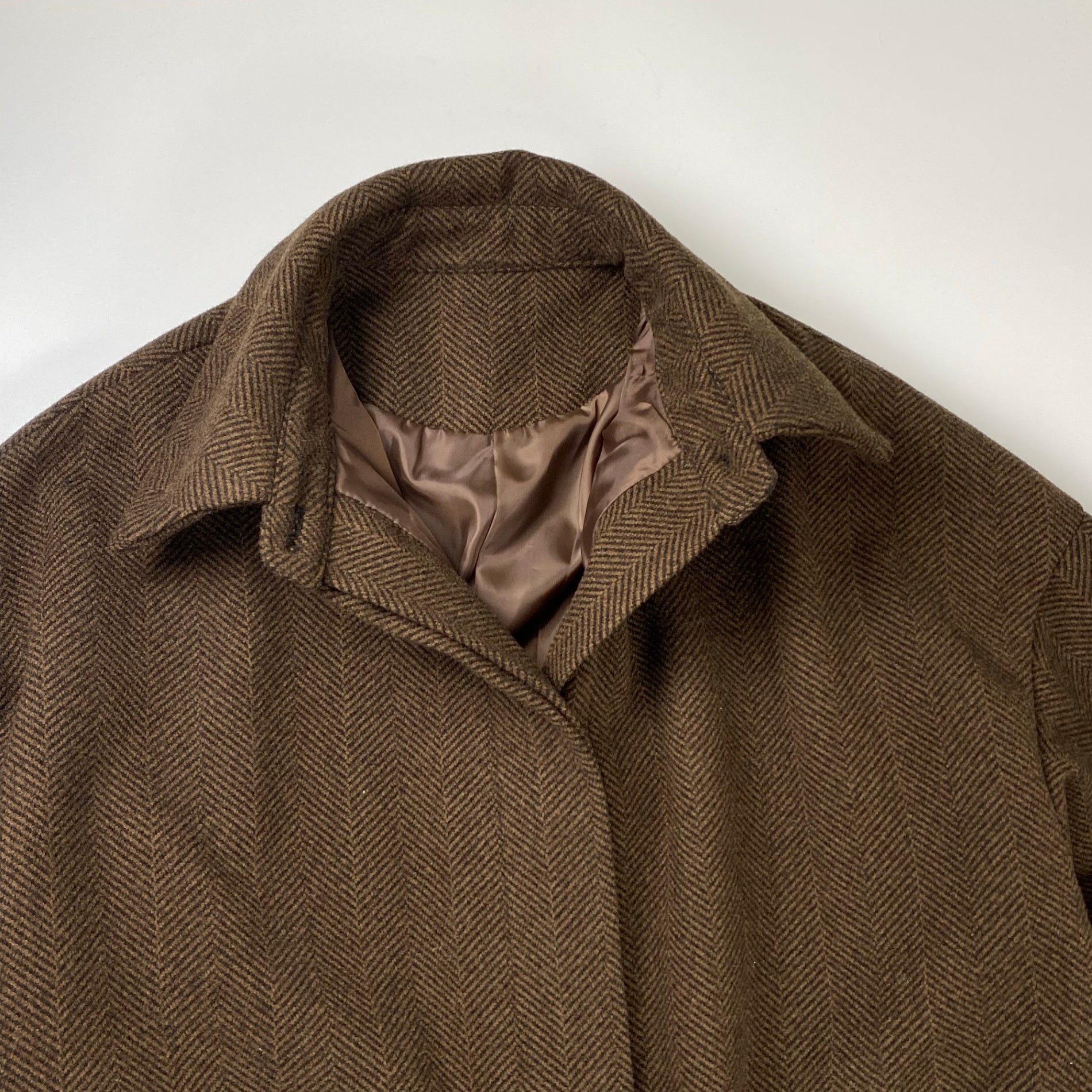 SELECT MOCA セレクト モカ / ヘリンボーンロングステンカラーコート sonさんコラボ SIZE：FREE