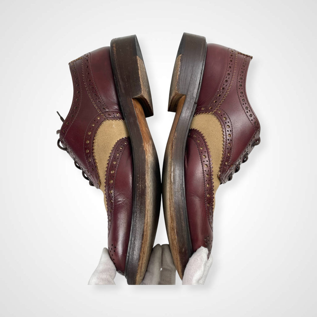 Tricker's トリッカーズ / BOURTON COUNTRY BOOTS 2トーンウイングチップ キャンバス×レザー SIZE：9(27.5cm程度)