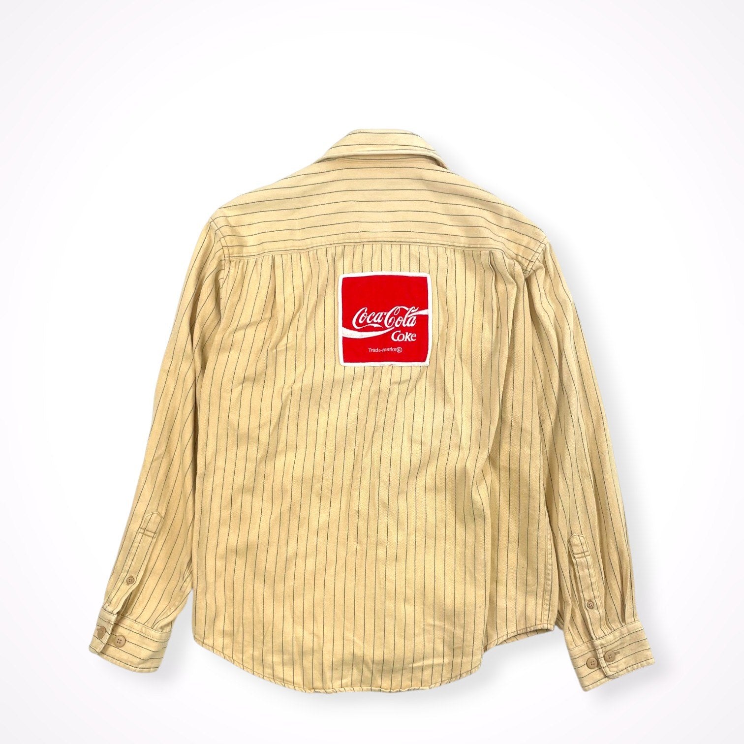 Coca-cola / ヴィンテージ ストライプワークシャツ 企業物 SIZE:L