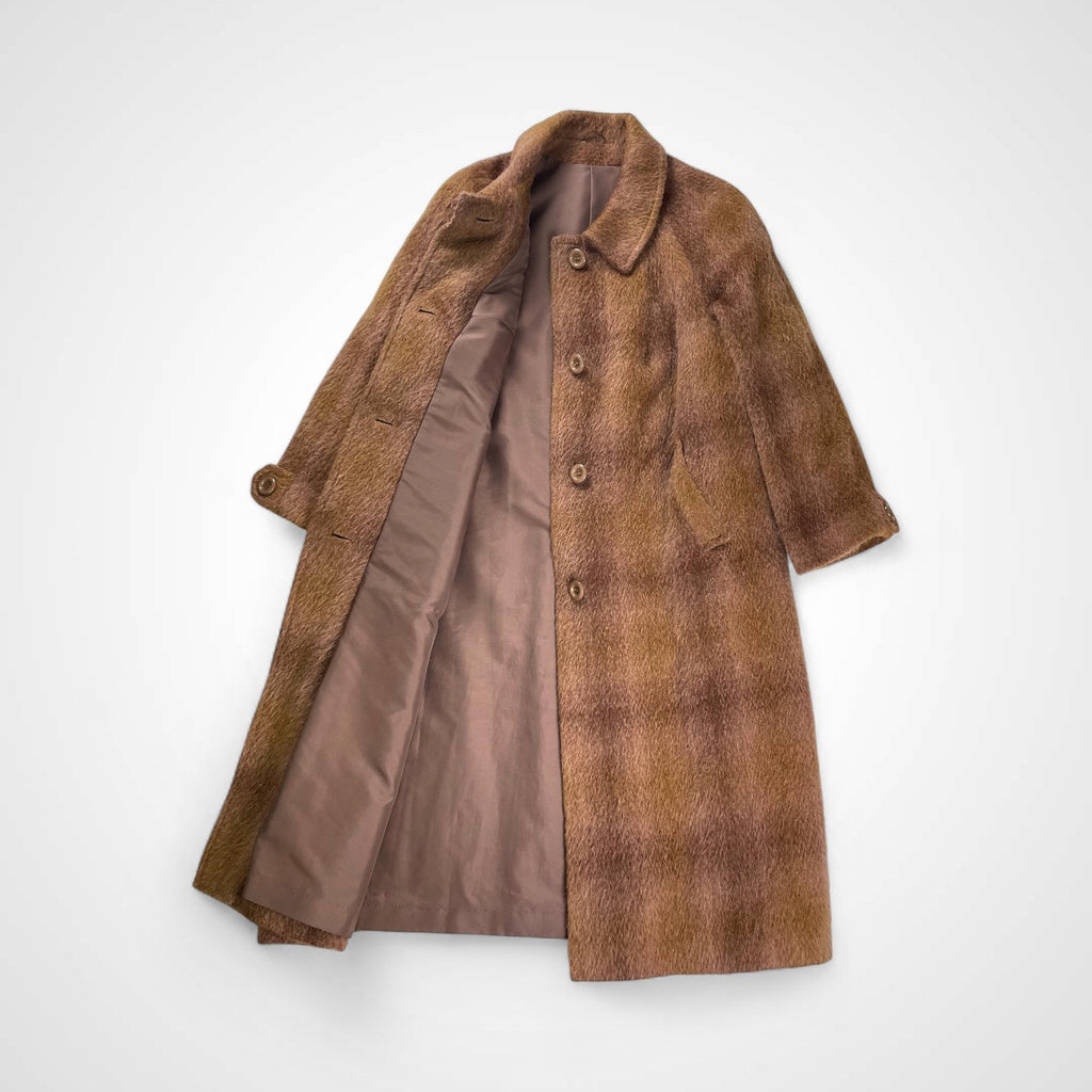 ENGLAND VINTAGE イギリス ヴィンテージ / mid60-early70s Pure Mohair Coat 美品 MADE IN ENGLAND SIZE：L程度
