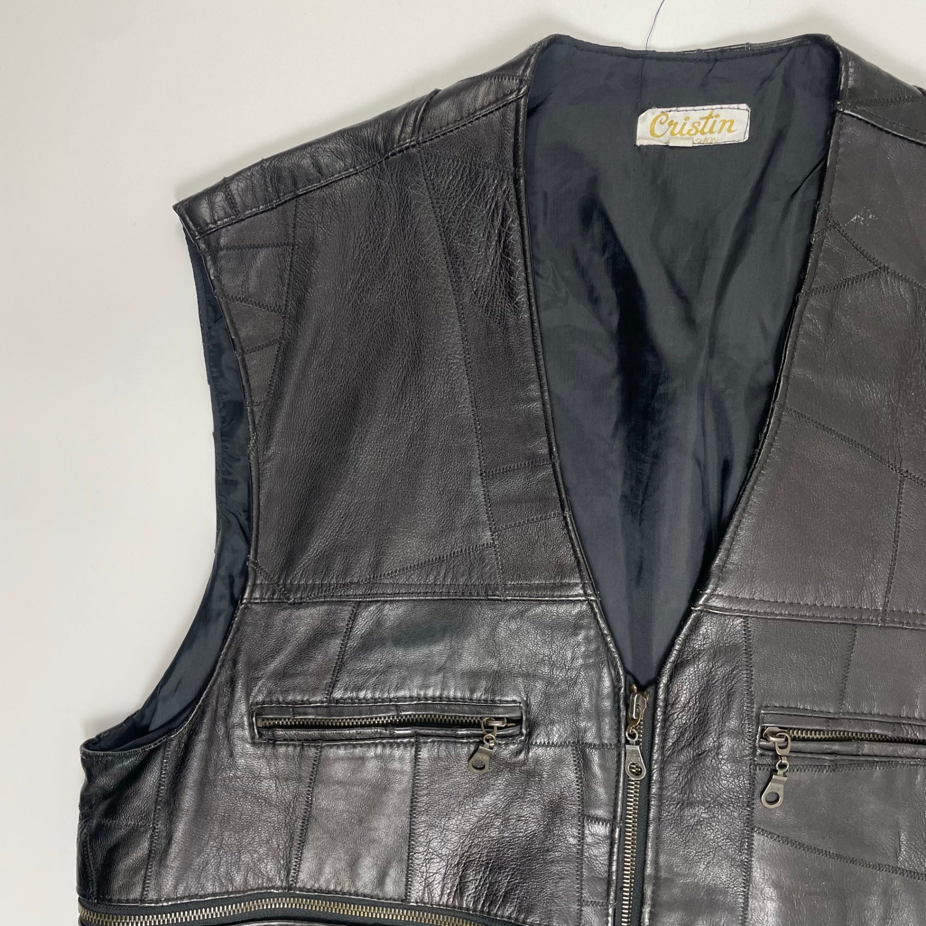 VINTAGE ヴィンテージ / ヴィンテージ パッチワークレザーベスト SIZE：XXXL