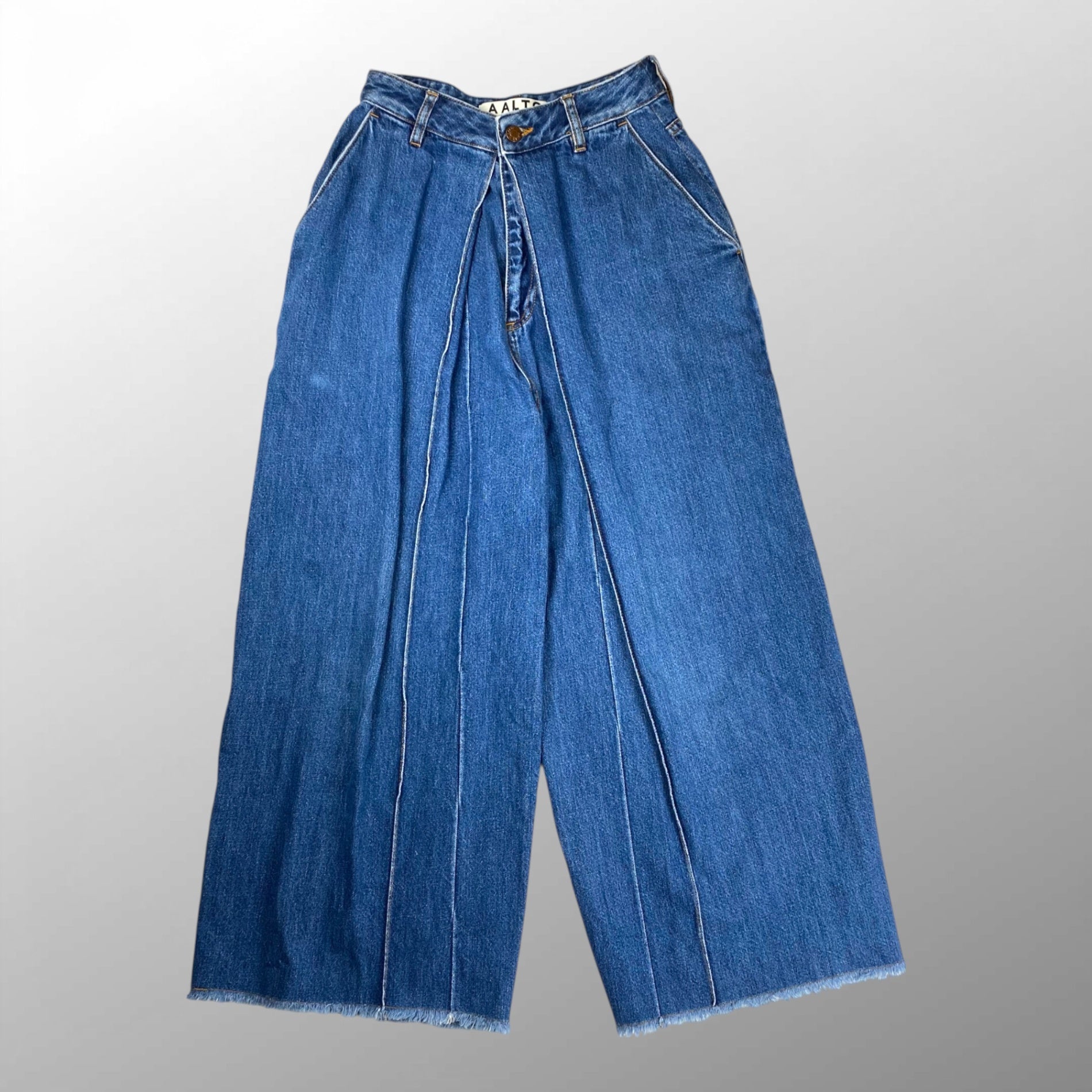 AALTO アールト / Jean with pleats ワイド デニムパンツ カットオフ SIZE:36