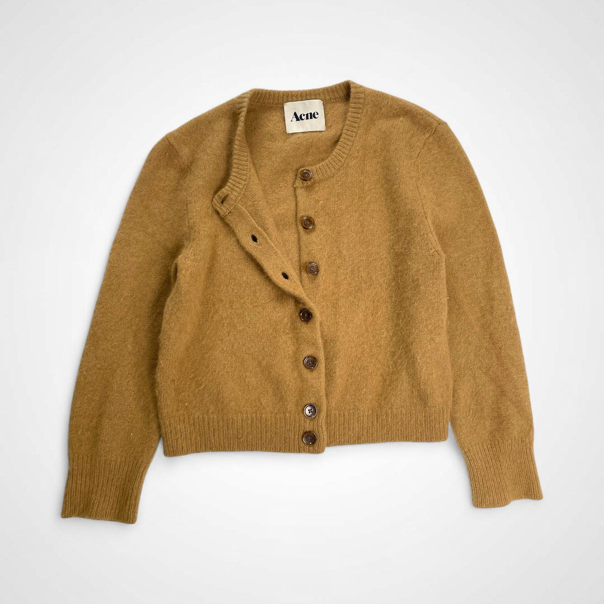 Acne アクネ / クルーネック ショート丈カーディガン ダークイエロー Archives SIZE:S