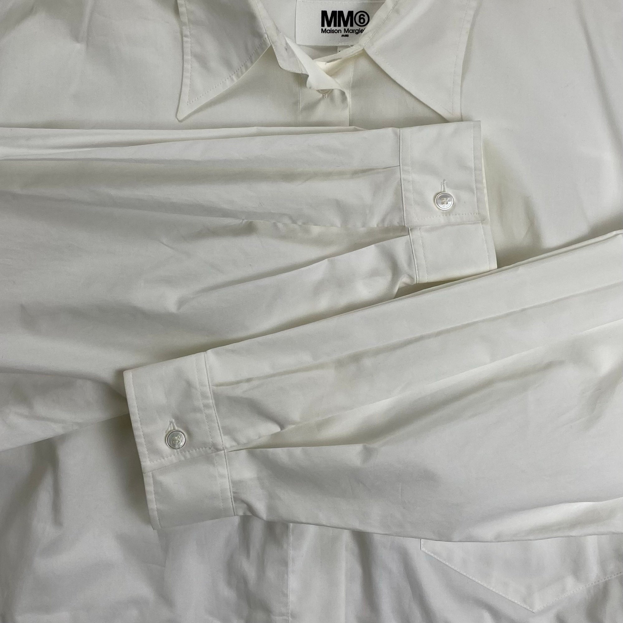 MM6 Maison Margiela エムエムシックス メゾン マルジェラ / WHITE SHIRT DRESS ホワイトシャツドレス 21AW 未使用品 参考定価：70,000程度  SIZE:S