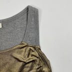 DRIES VAN NOTEN ドリスヴァンノッテン / 2トーンタンクトップ グレー×ゴールド 参考定価：30,000程度 SIZE:XS