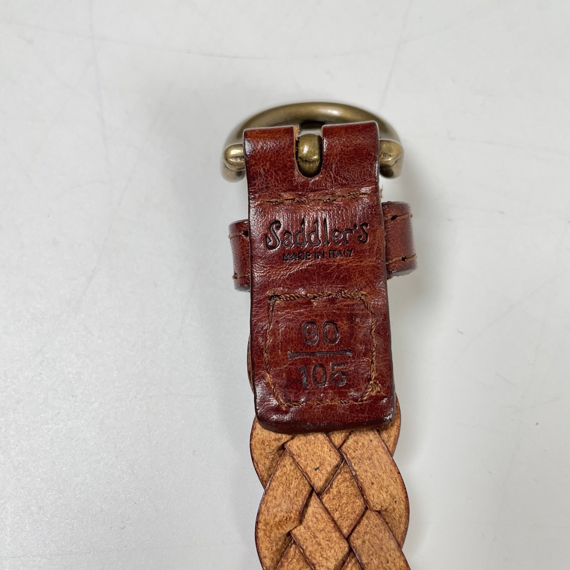Saddler's / 編み込みレザーベルト ゴールドバックル