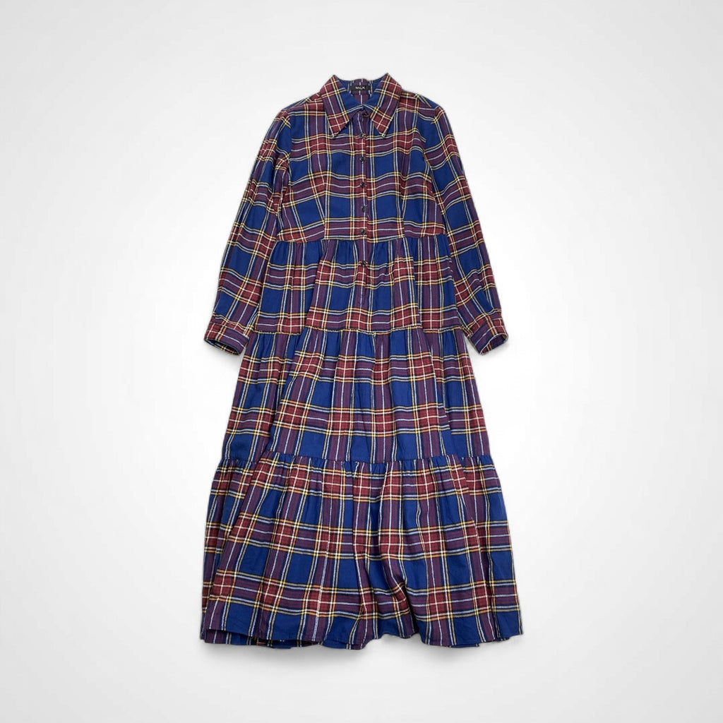 MILK ミルク / チェック 背面編み上げ フランネル シャツワンピース 参考定価：30,000程度 SIZE：FREE