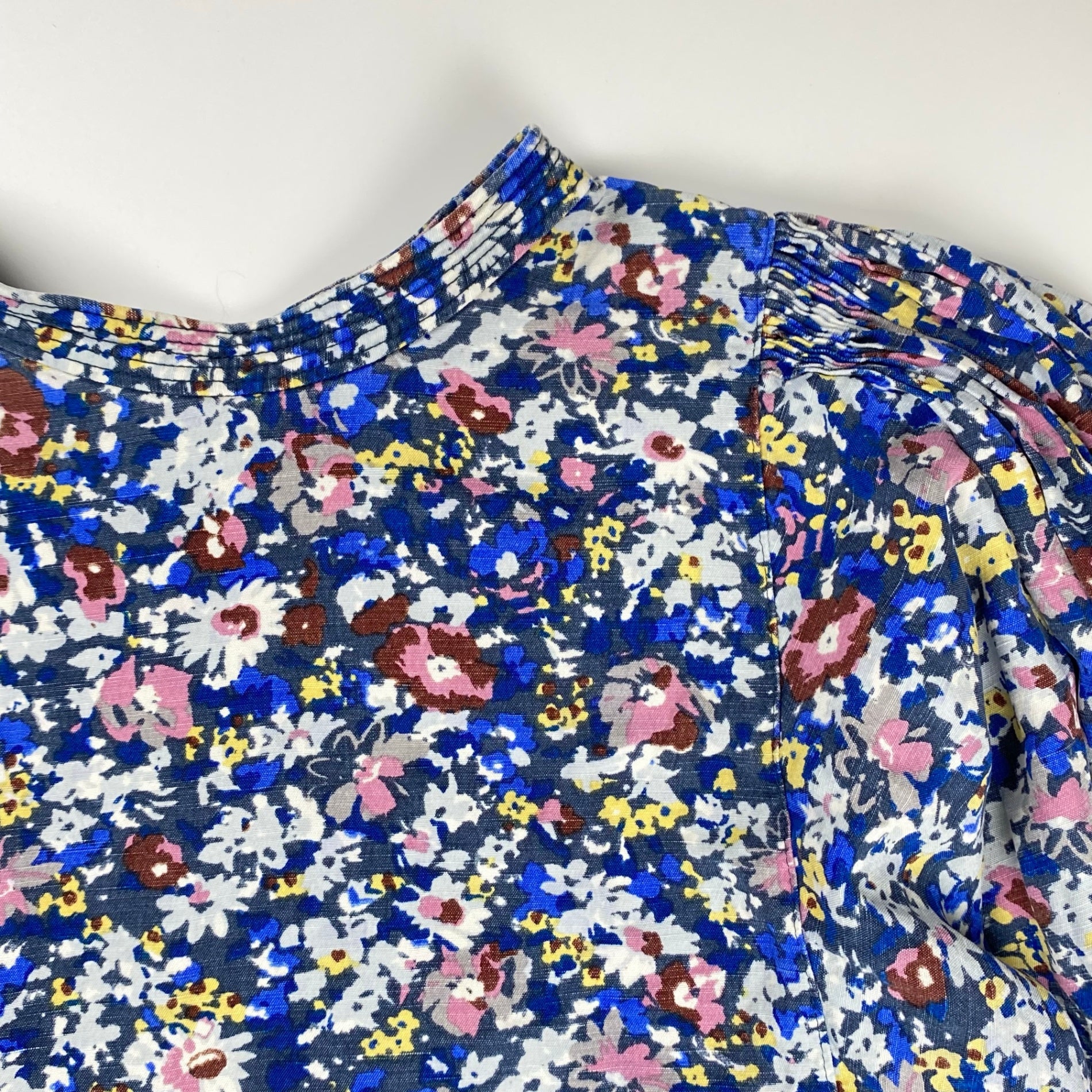 SOULEIADO ソレイアード / フラワープリント クロップドブラウス ボリュームスリーブ SIZE：36