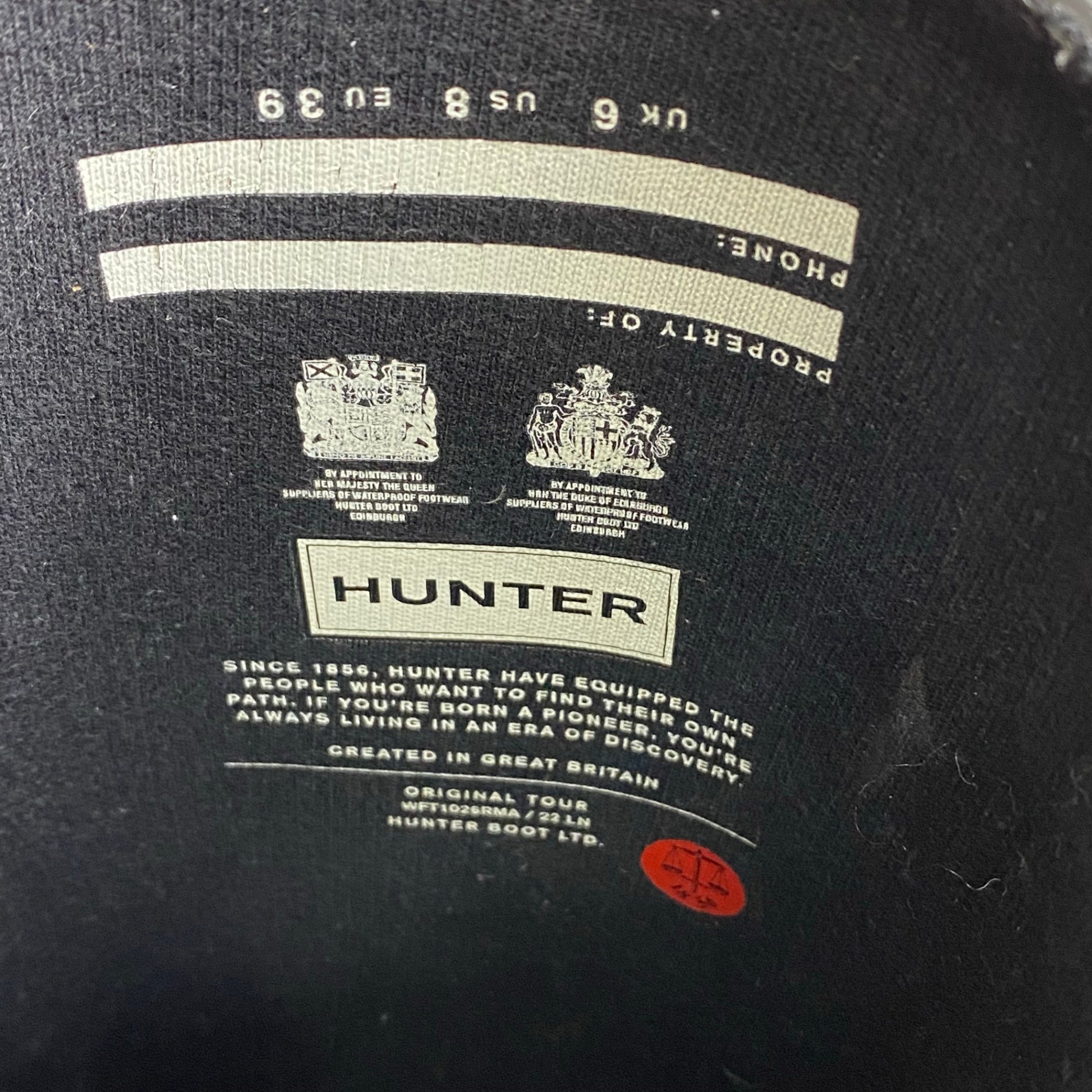 HUNTER ハンター / ロング レインブーツ オリジナル トールブーツ 極美品 箱付 参考定価：24,500+tax UK6(24.5cm)