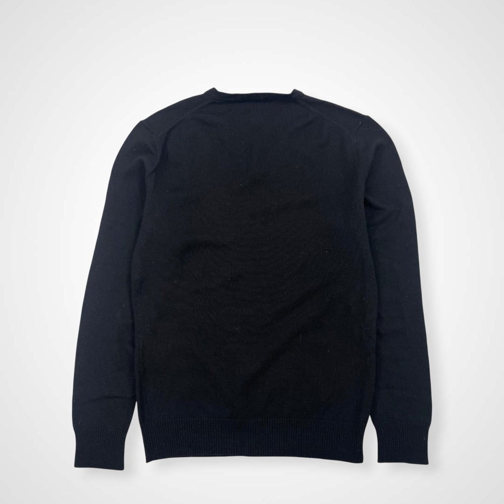 BURBERRY BLACK LABEL バーバリーブラックレーベル / ワンポイントVネックニット 参考定価：25,000程度 SIZE:2