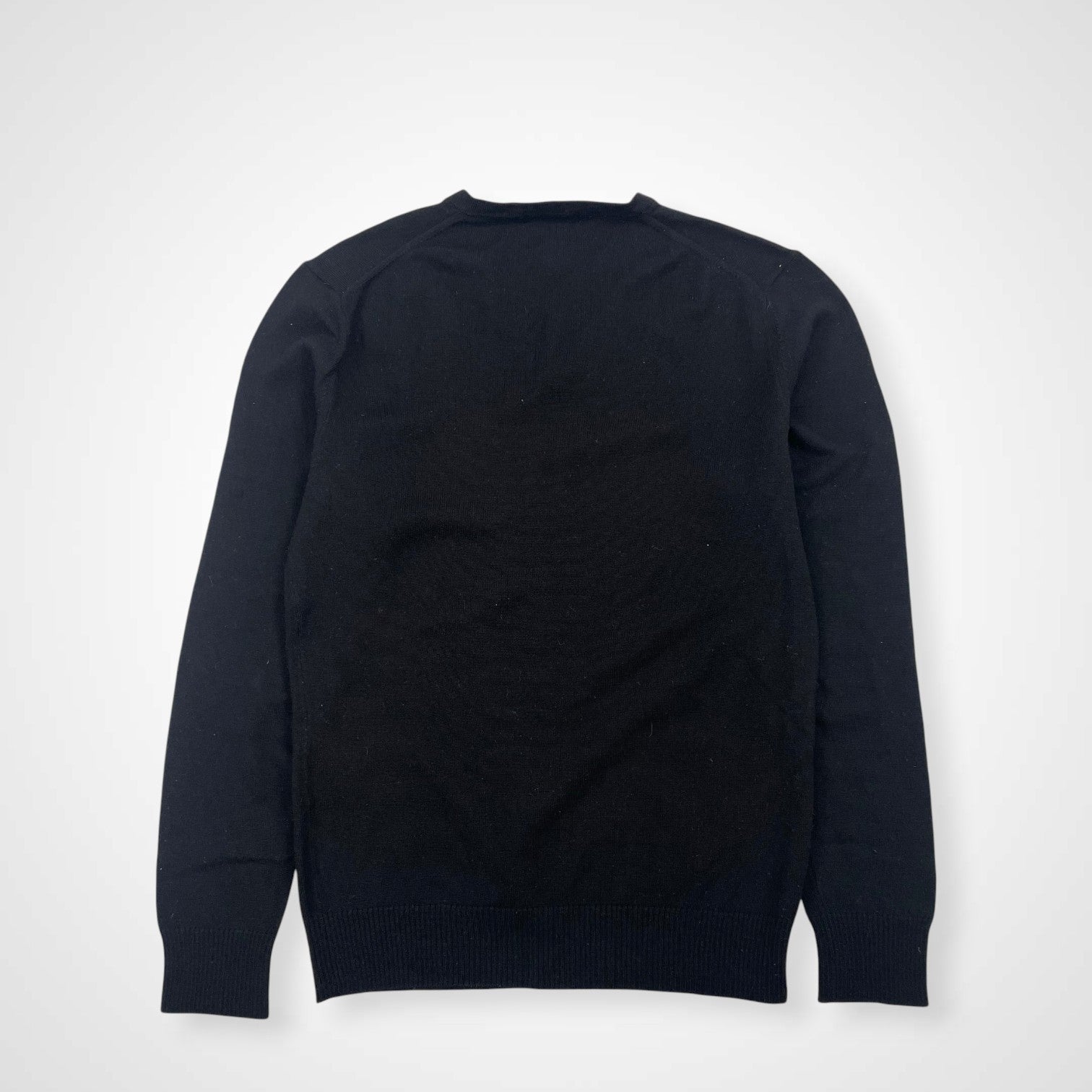 BURBERRY BLACK LABEL バーバリーブラックレーベル / ワンポイントVネックニット 参考定価：25,000程度 SIZE:2