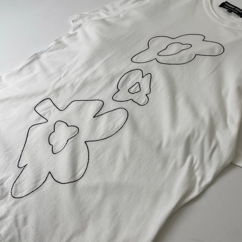 COMME des GARCONS HOMME DEUX / 18SS フラワー刺繍TEE DA-T007 SIZE:M
