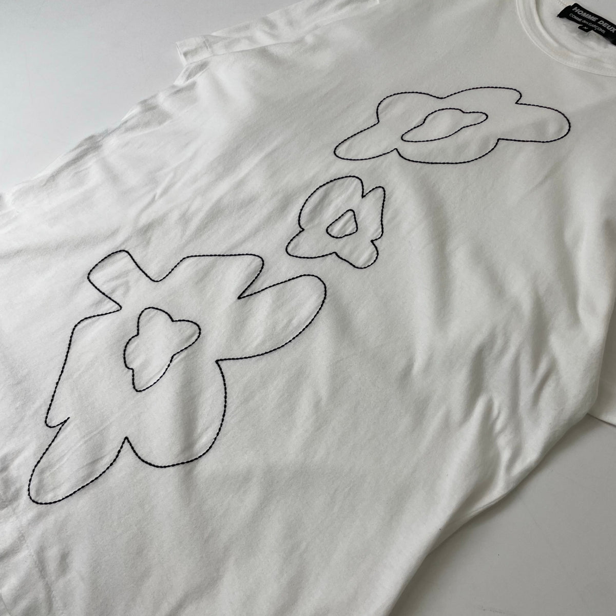 COMME des GARCONS HOMME DEUX / 18SS フラワー刺繍TEE DA-T007 SIZE:M