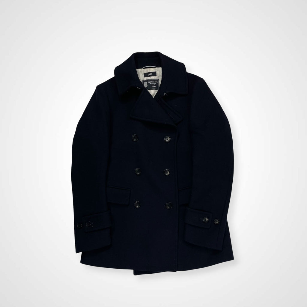 SHIPS シップス / SUPER140's Pコート ネイビー 参考定価：40,000程度 SIZE:S