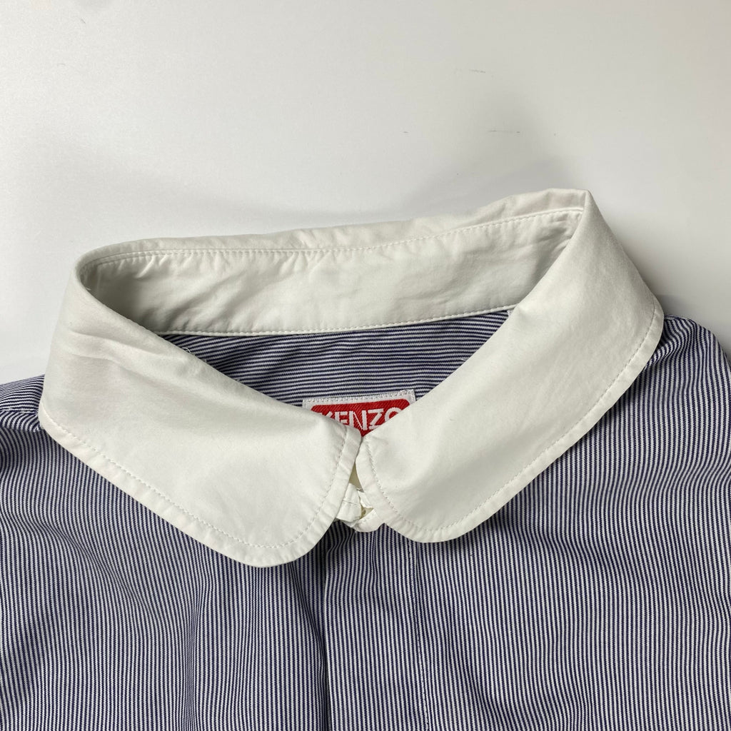 【正規代理店 鑑定済】 KENZO PARIS ケンゾーパリ / BOKE FLOWER ボケ フラワー シャツ クレリック タブカラー ストライプ 参考定価：60,000程度