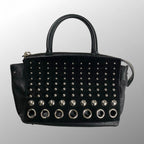 Alexander Wang アレキサンダーワン / フラップ ボールスタッズ レザー2WAY ショルダー バッグ ブラック シルバー