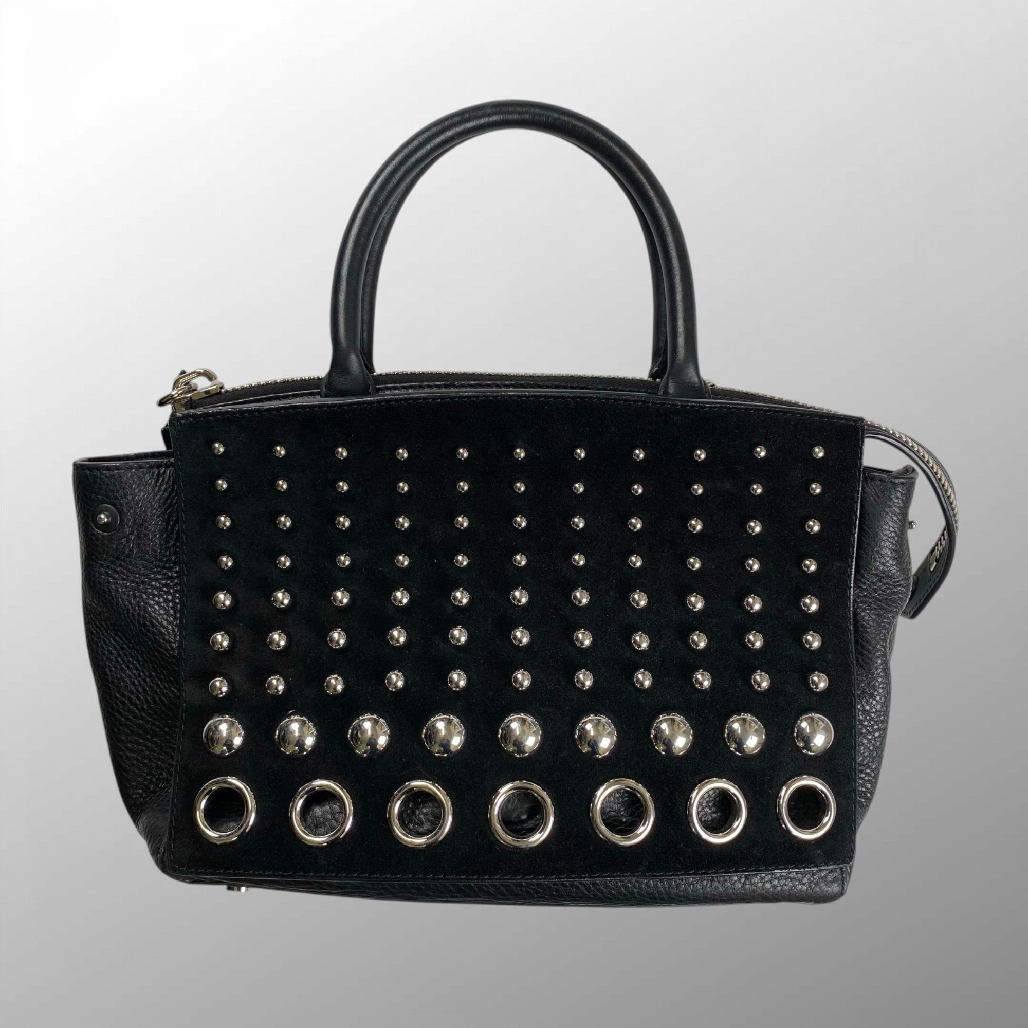 Alexander Wang アレキサンダーワン / フラップ ボールスタッズ レザー2WAY ショルダー バッグ ブラック シルバー