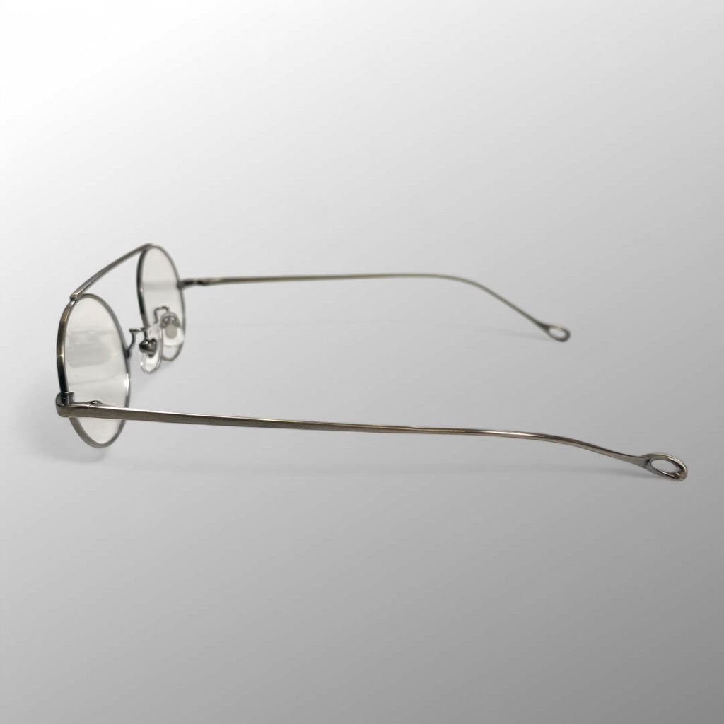 金子眼鏡 × 井戸多美男 【手造】シリーズ / サンプラチナ バーブリッジ 度なしクリアレンズ 参考定価：52,000+tax
