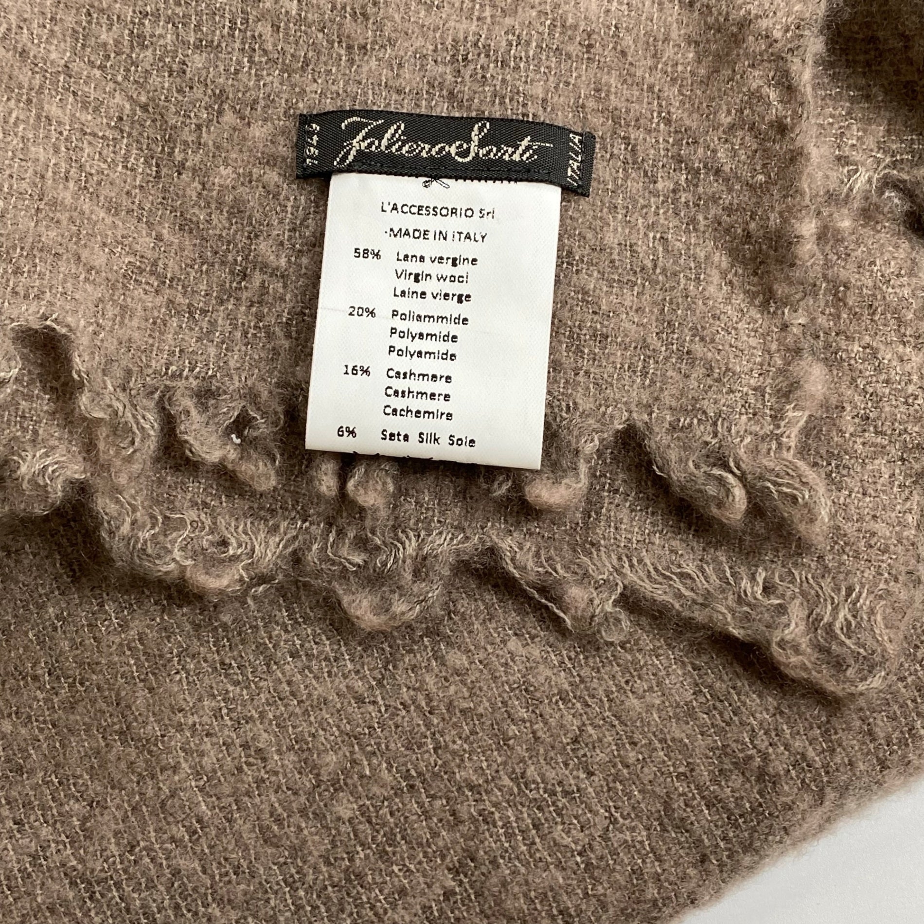 Faliero Sarti ファリエロサルティ / ASSIA ストール カシミヤ シルク バージンウール ユニセックス 参考定価：40,000+tax