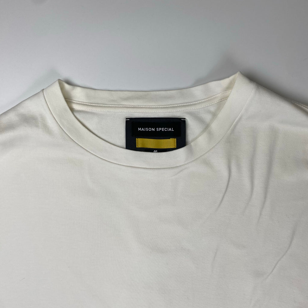 MAISON SPECIAL メゾンスペシャル / LOTUSウルトラファインスムースプライムオーバーロングカットソー ホワイト SIZE：46(L程度)