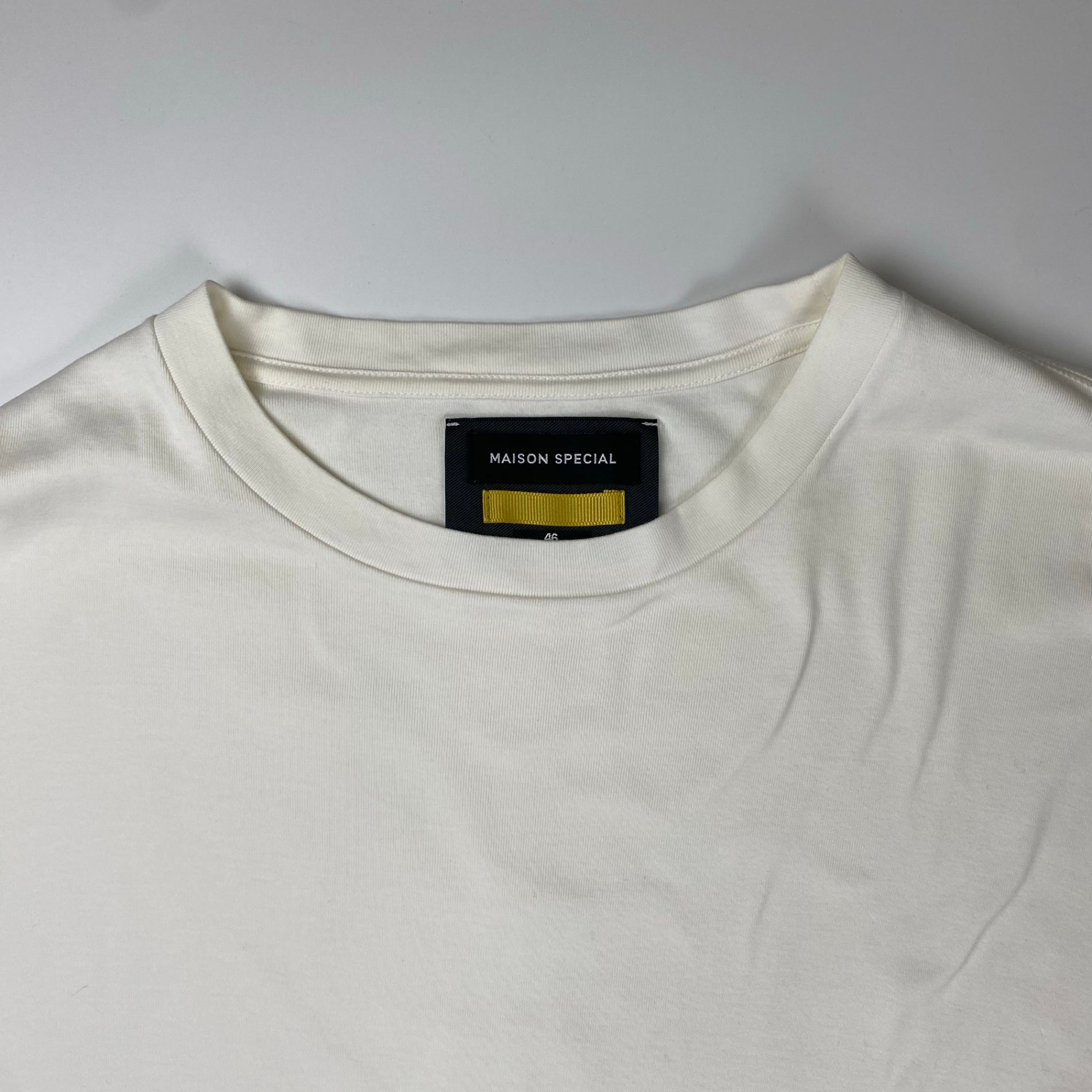 MAISON SPECIAL メゾンスペシャル / LOTUSウルトラファインスムースプライムオーバーロングカットソー ホワイト SIZE：46(L程度)