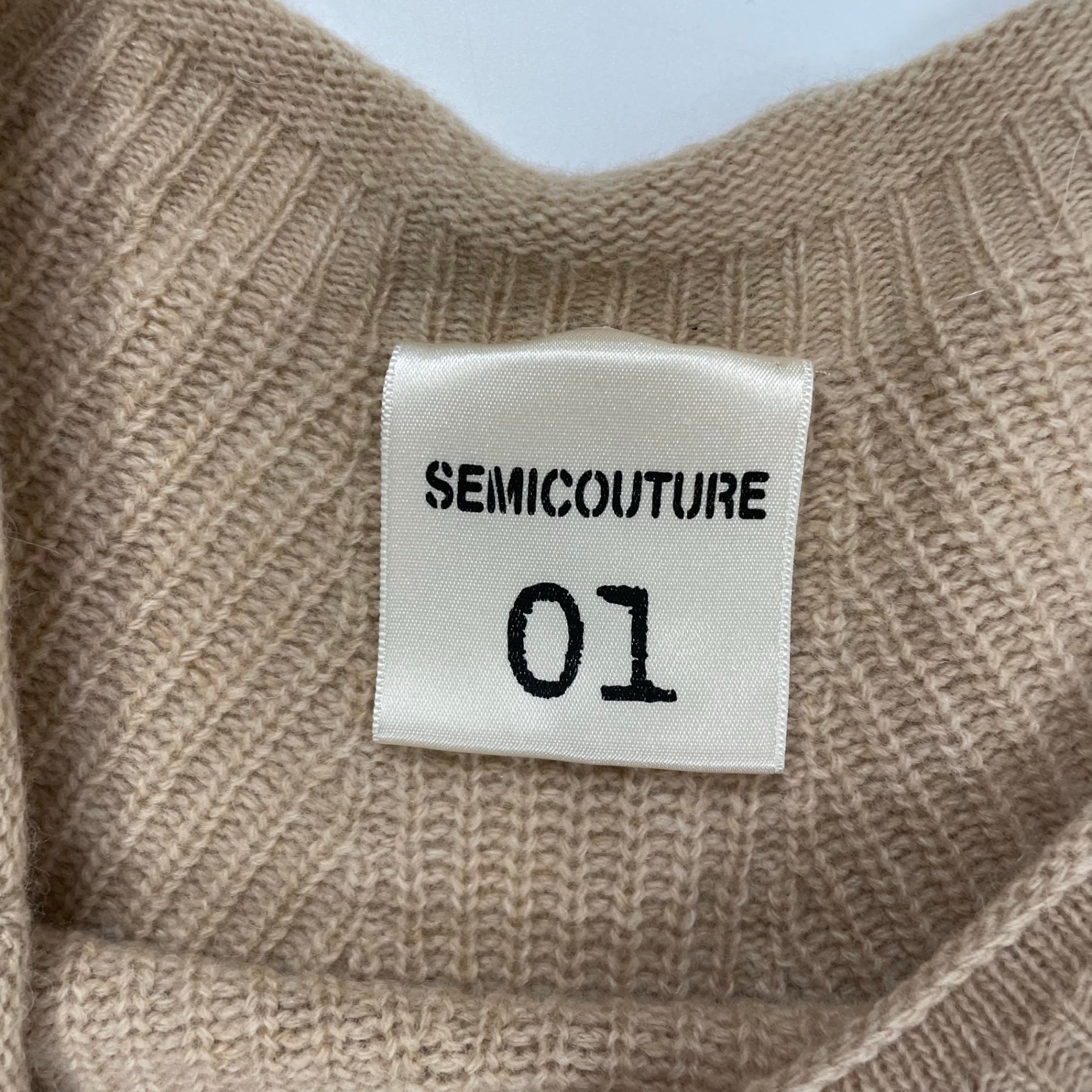 SEMICOUTURE セミクチュール / ラウンドリブロングニット 参考定価：30,000程度 SIZE:S