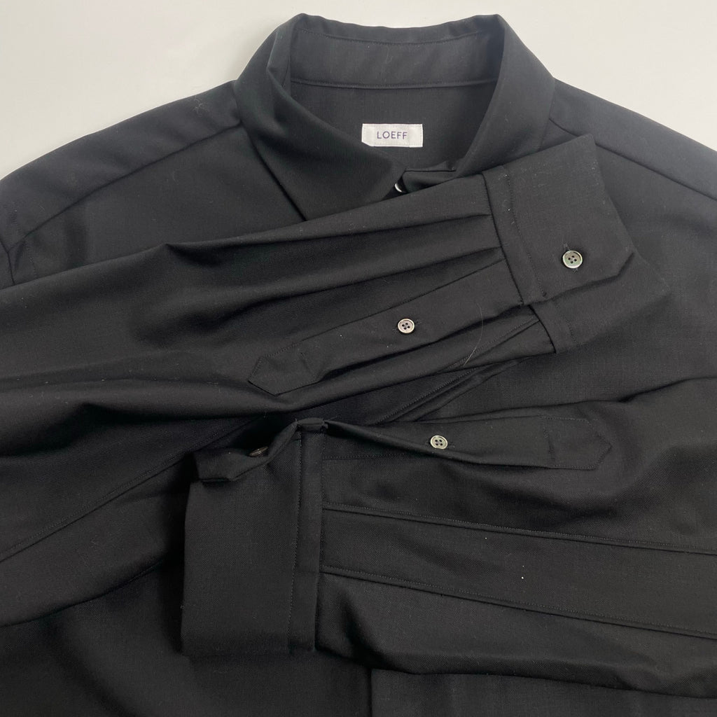 LOEFF ISETAN SALON別注 ロエフ 伊勢丹 / LF W GABA REG SHT ギャバジンウールシャツ 参考定価：32,000+tax SIZE:1