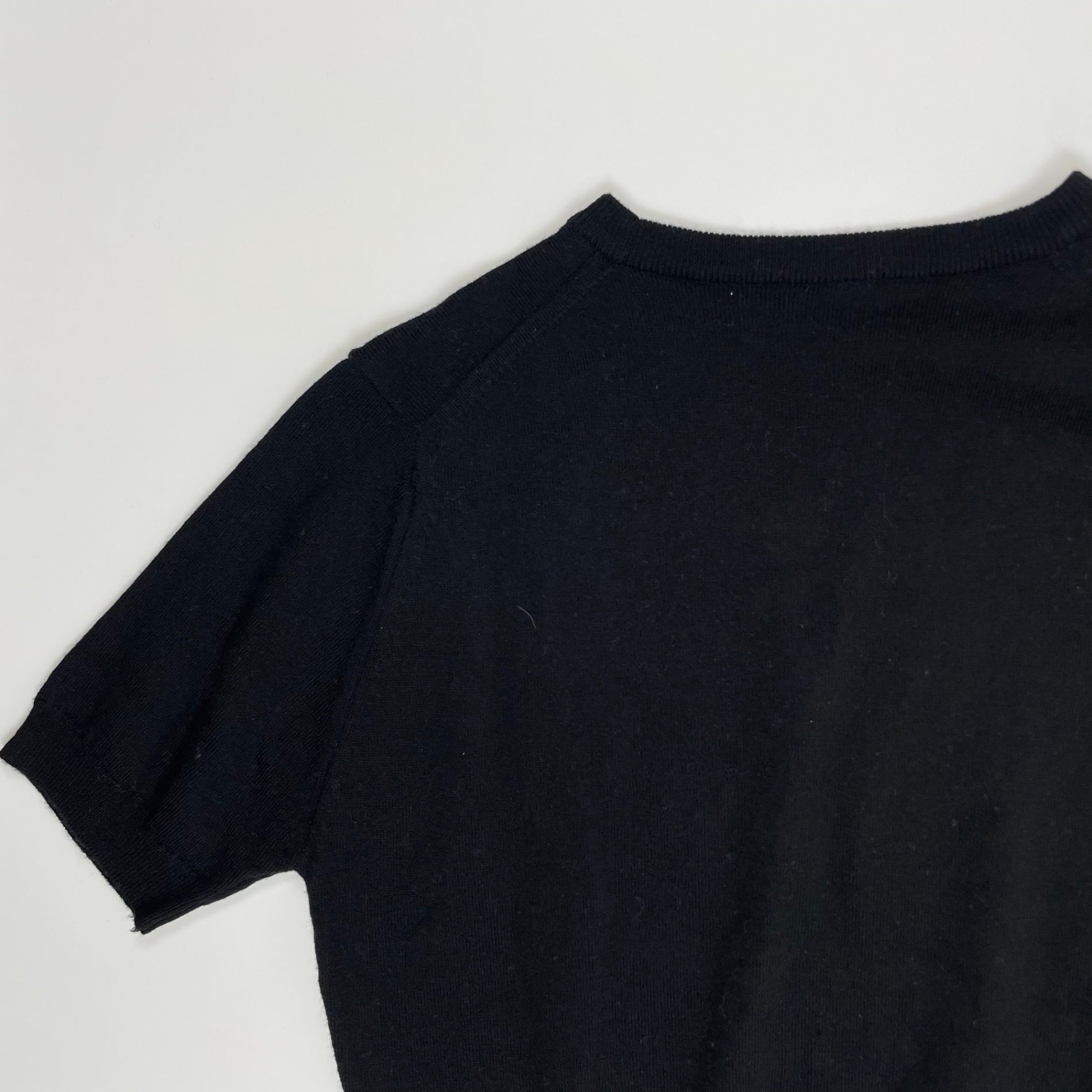 Margaret Howell マーガレット ハウエル / 英国製 ヴィンテージ半袖ニット ブラック SIZE：S-M程度