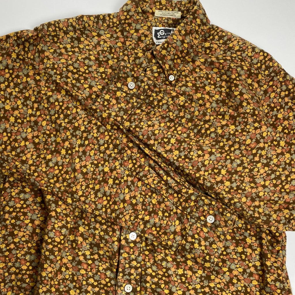 engineered garments エンジニアドガーメンツ / 総柄ボタンダウンシャツ 小花柄 マチ付 SIZE:S