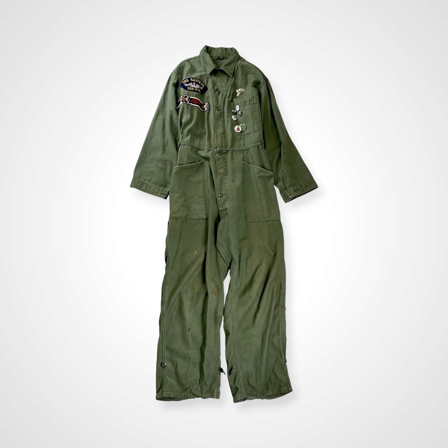 VINTAGE ヴィンテージ / リメイクオールインワン コットンサテン OG-107 ツナギ SIZE：L程度