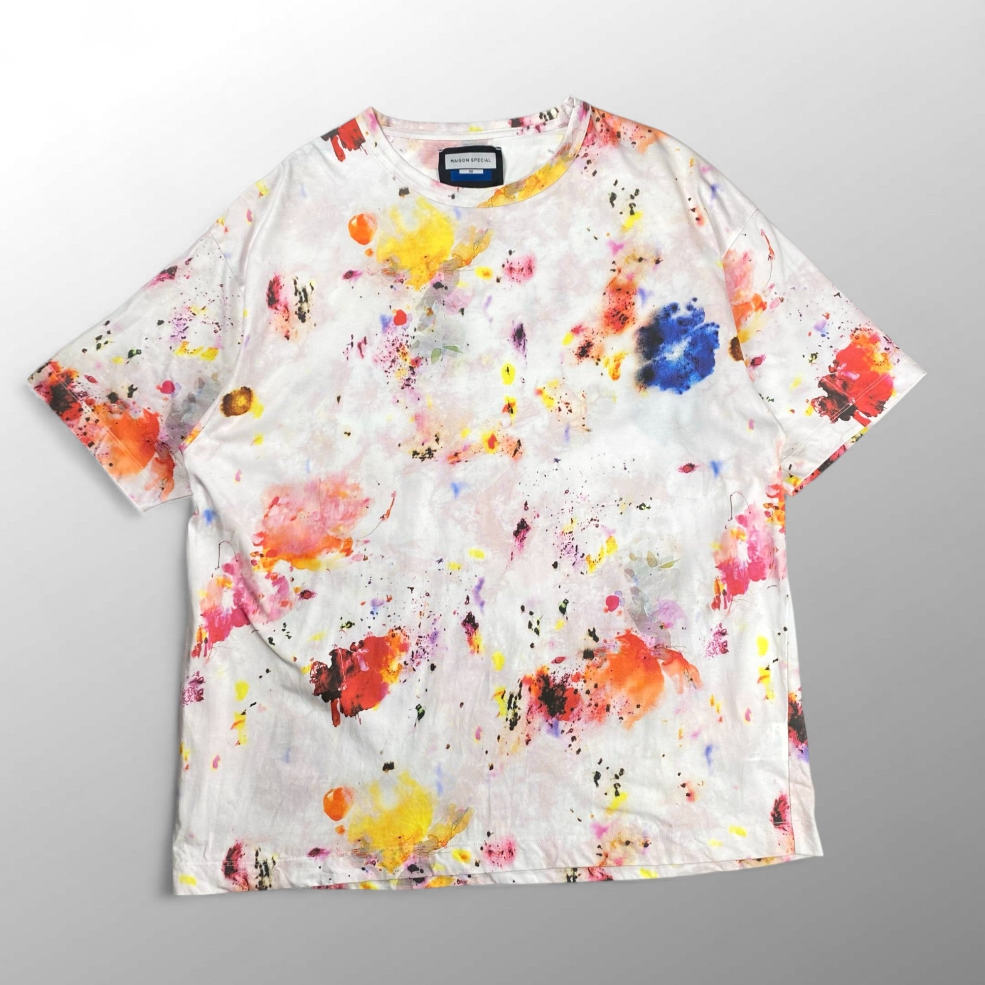 MAISON SPECIAL メゾンスぺシャル / Flower Print Prime-Over Crew Neck T-Shirt SIZE:02(L程度)
